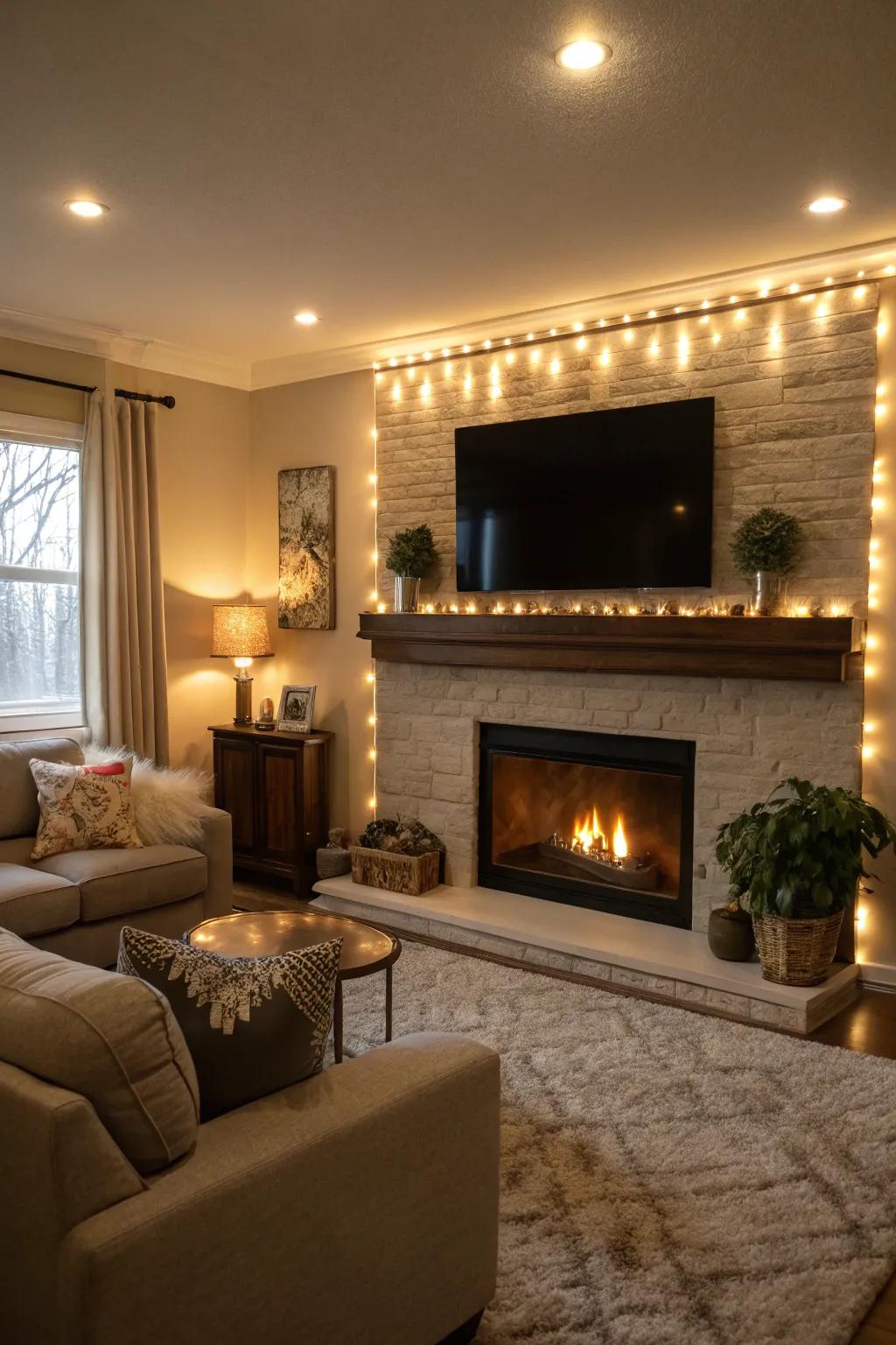 LED illumination introduces a warm and inviting radiance to your fireplace.