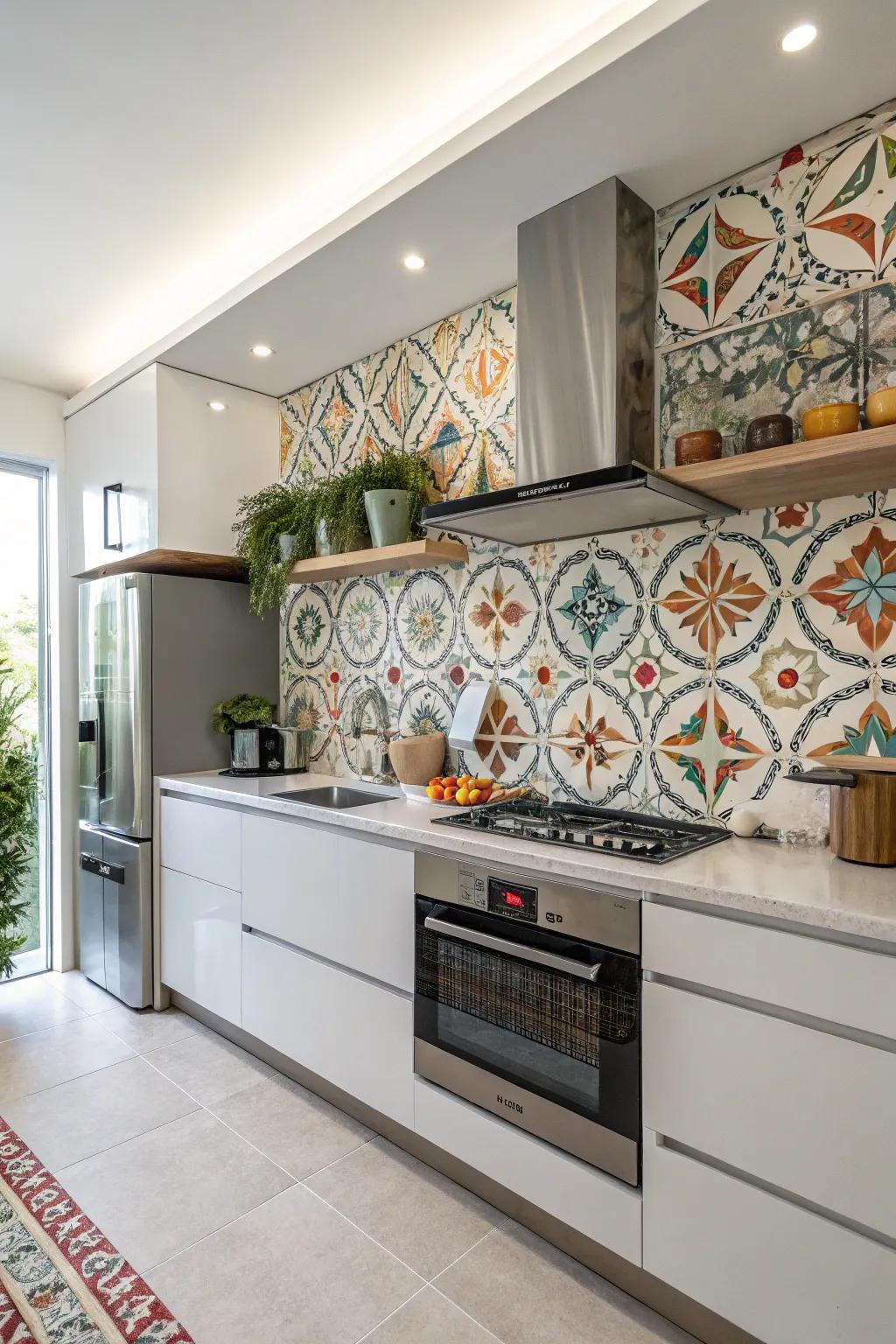Patterned panels add playful sophistication.