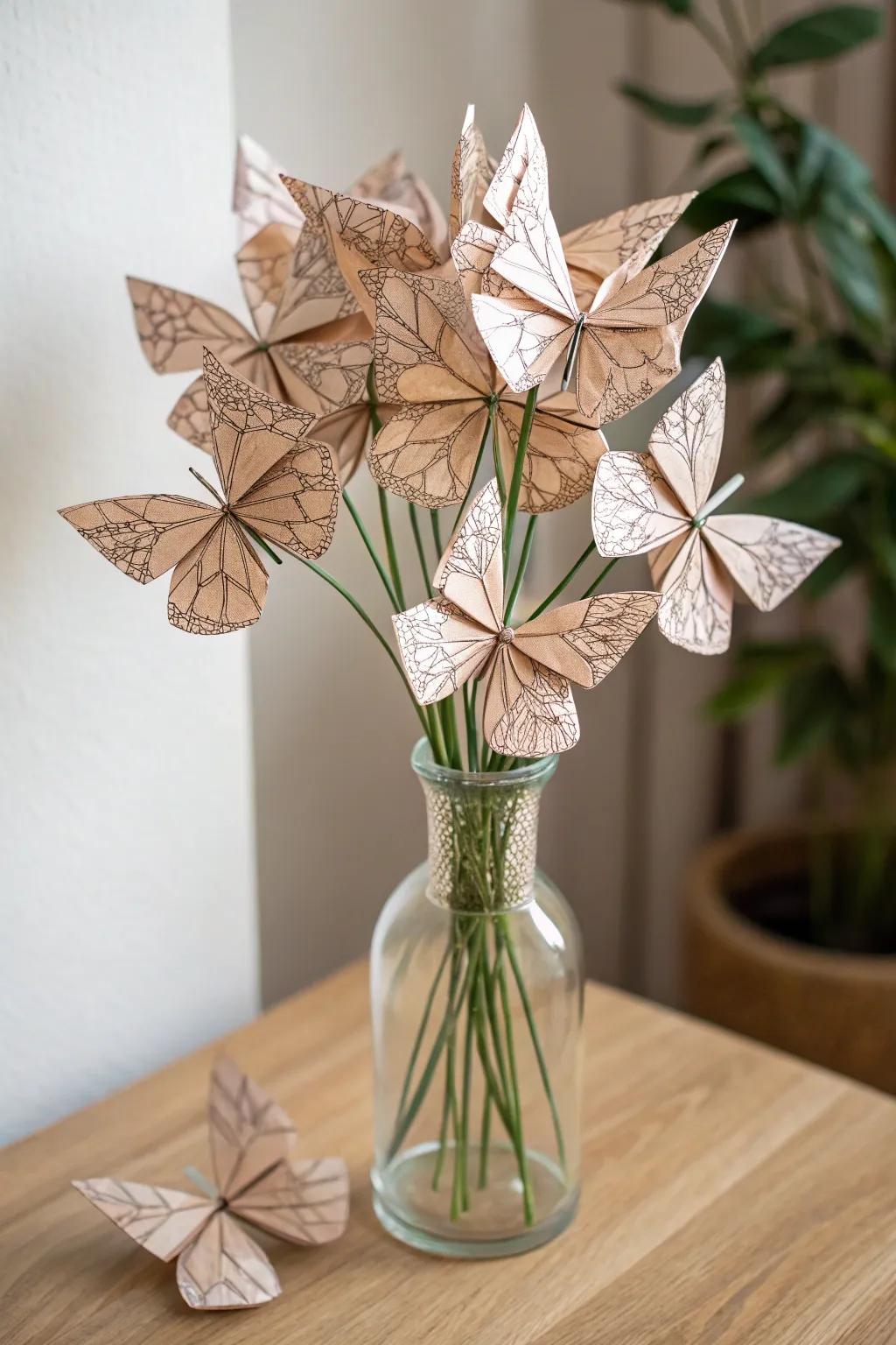 Elevate your decor with a timeless origami butterfly bloom&mdash;where simplicity encounters refinement.