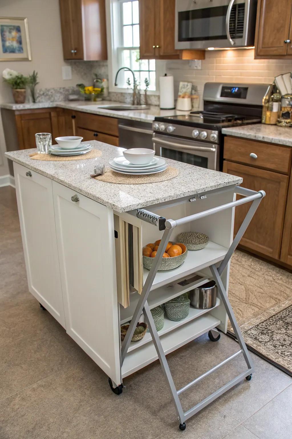 Added versatility using a folding table