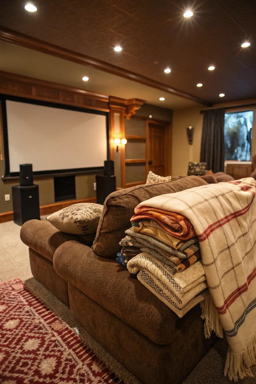 Throws contribute an additional layer of coziness.