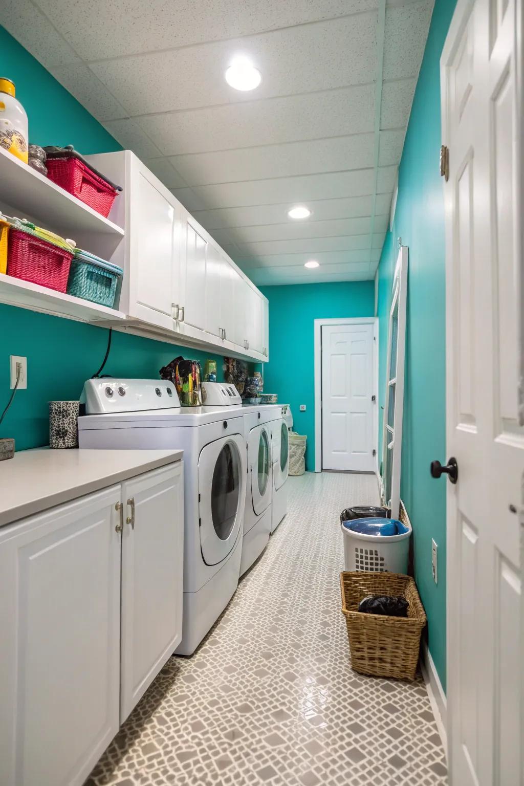 A splash of color can turn a functional space into a stylish retreat.
