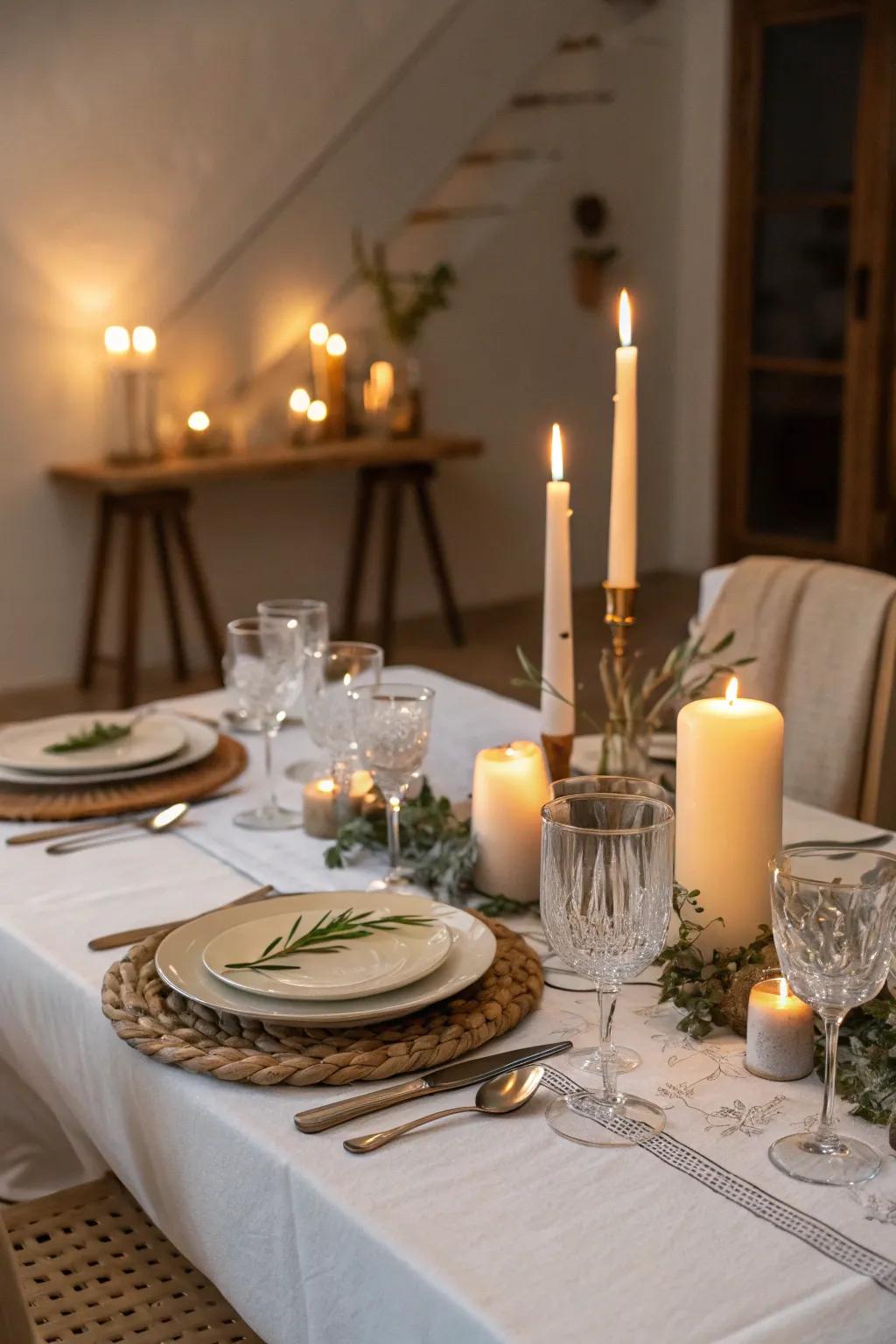 A nicely set table for a quiet dinner.