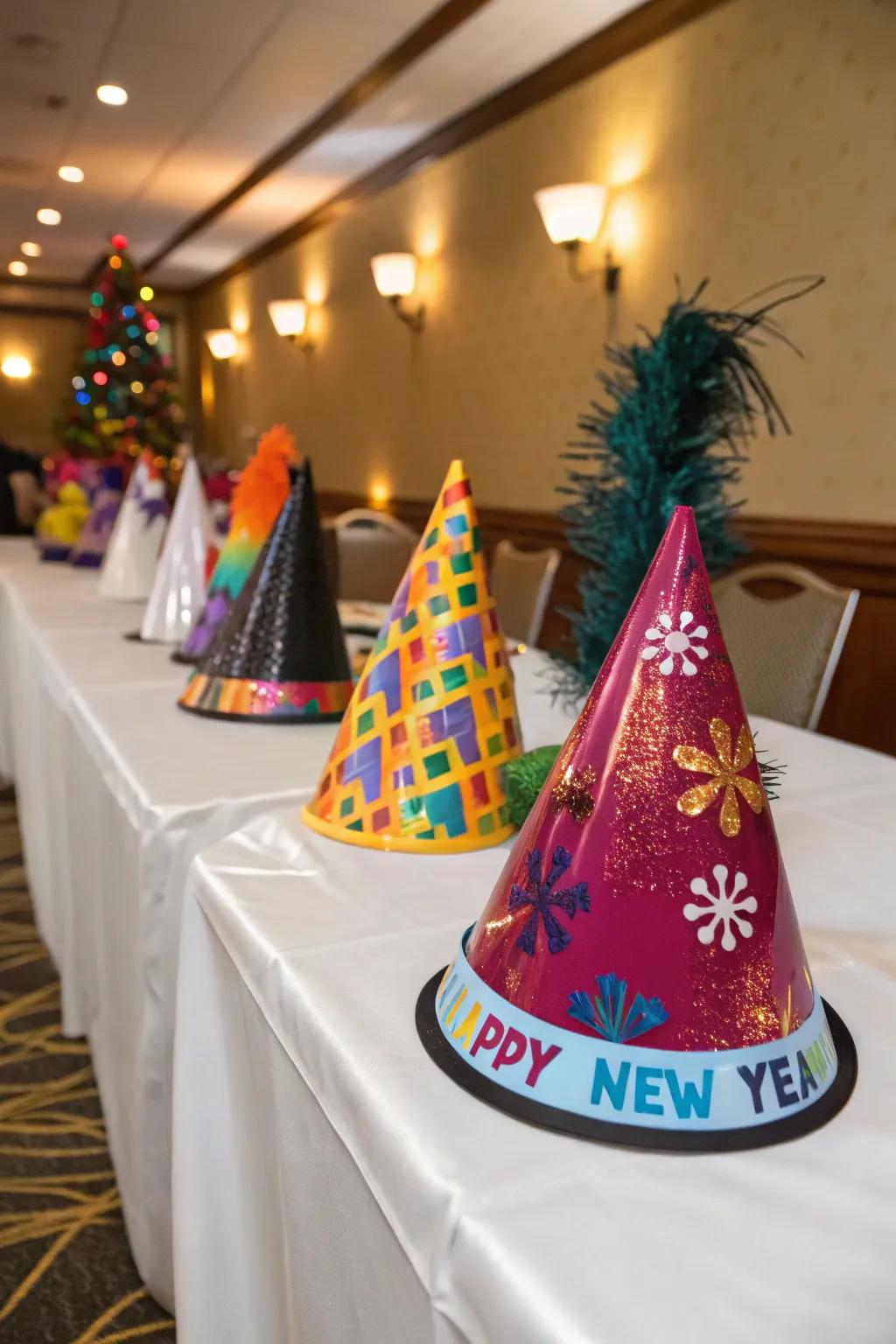 Themed gala headwear adds a playful touch to the celebration.