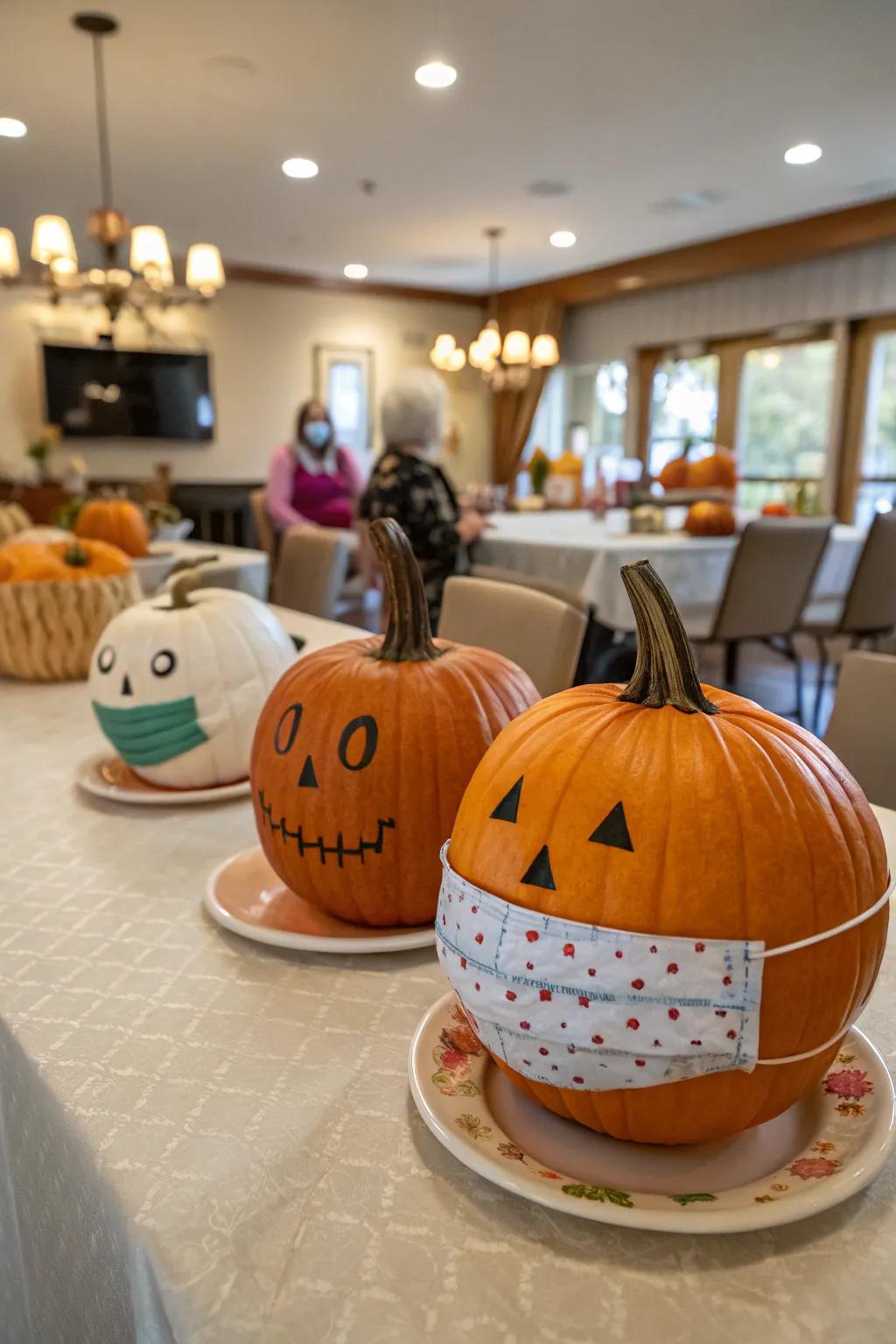 Elegance and intrigue are added by a masked pumpkin celebration.