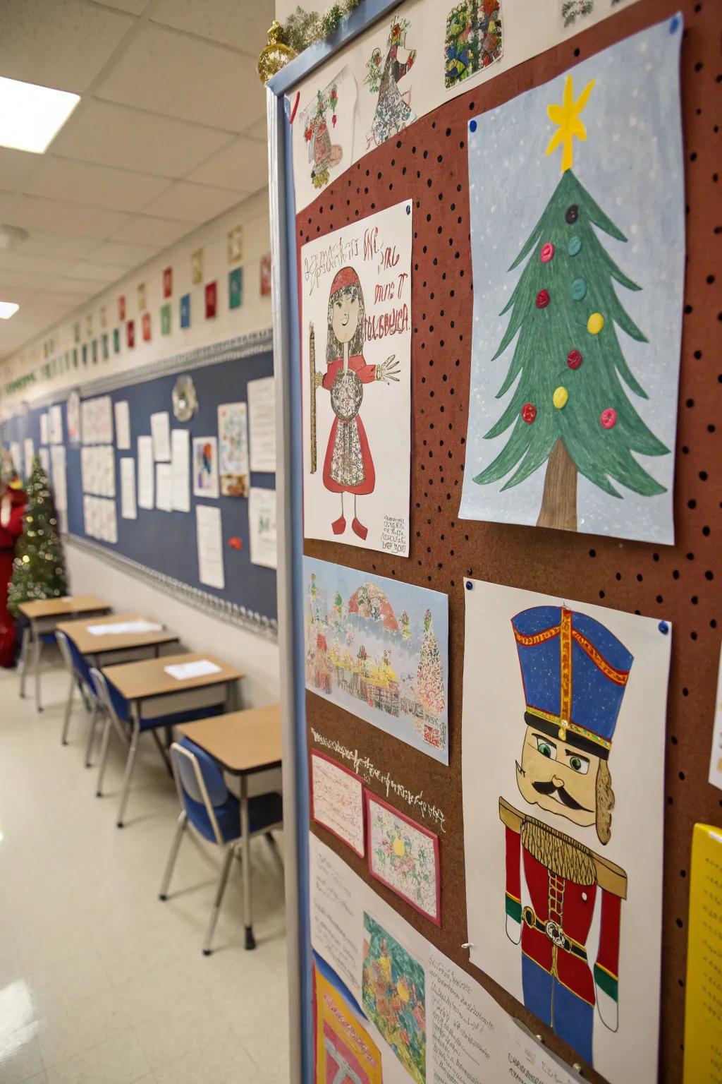 Student art contributions enrich the Toy Soldier board.
