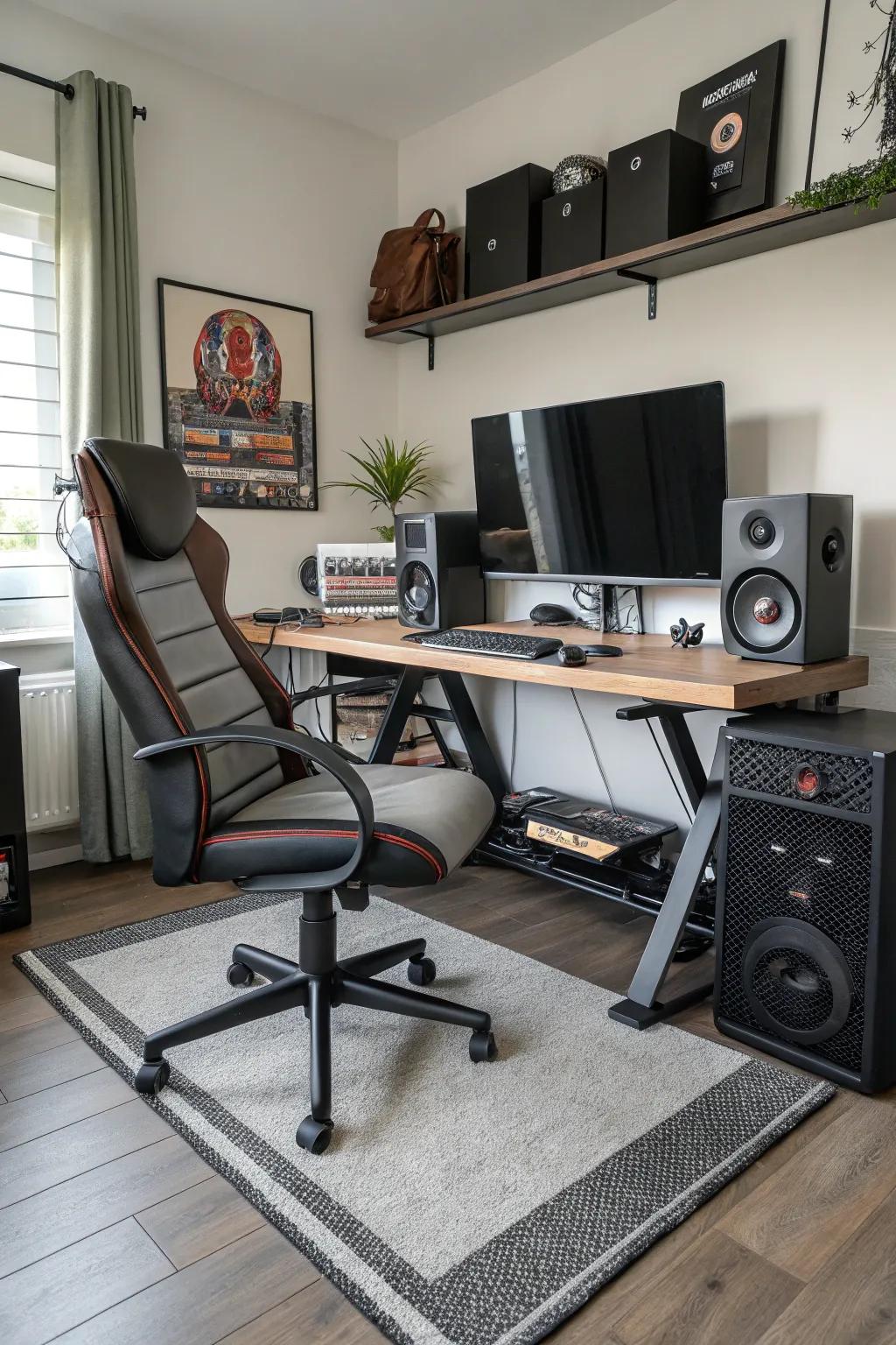 Chairs with built-in speakers offer a tech-savvy audio experience.