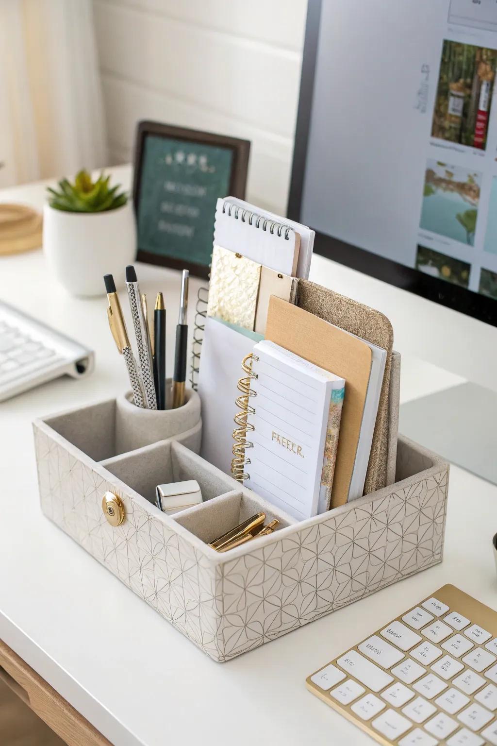 Keep it organized using a practical desk organizer.