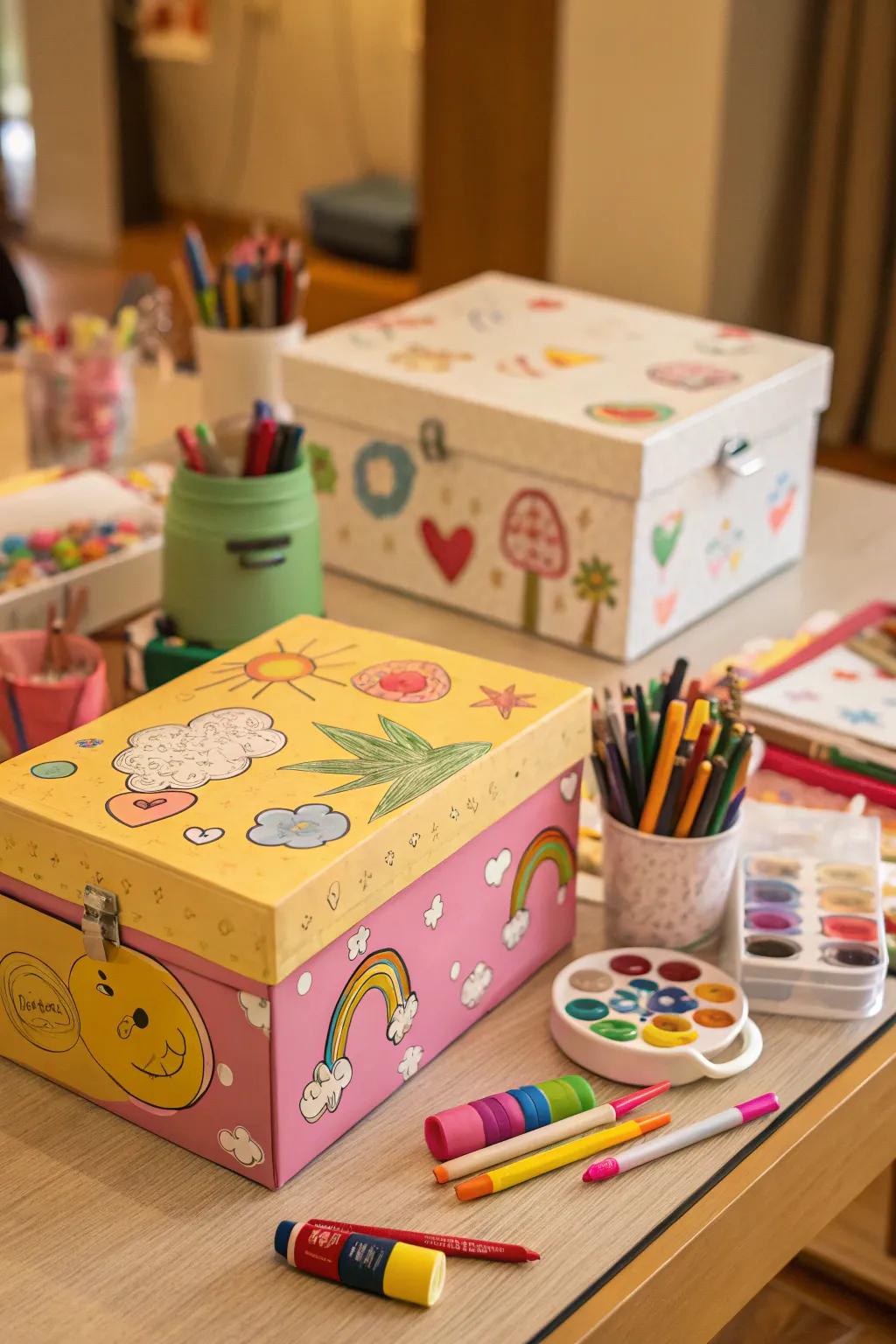 Shoe boxes: from mess to creative storage.