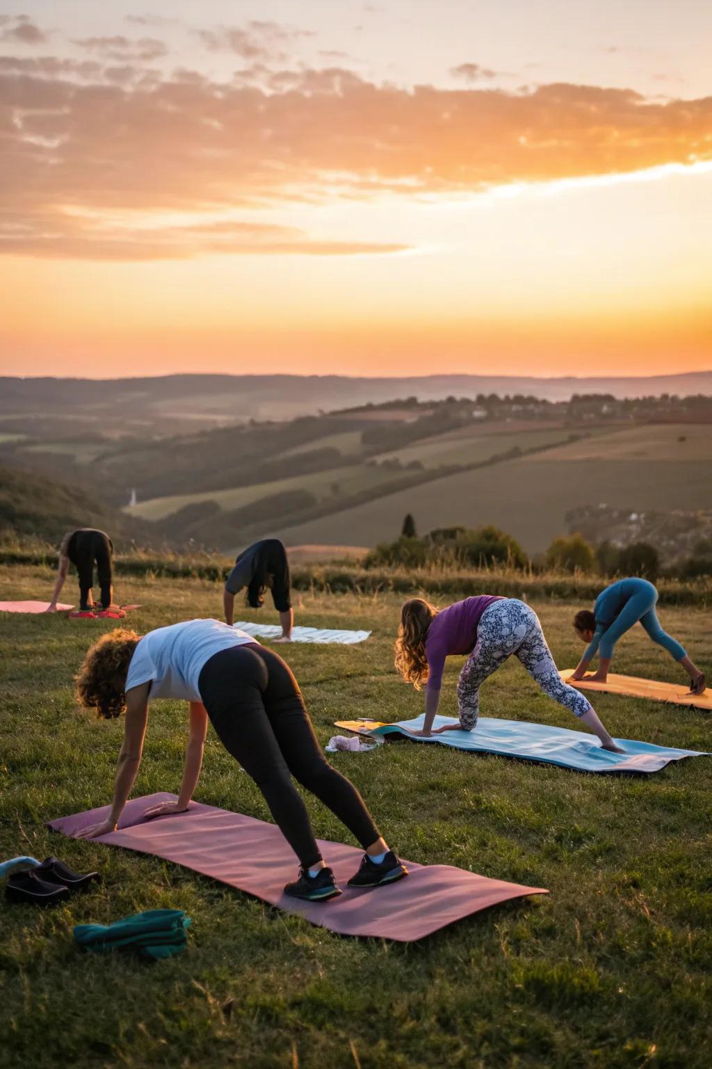 Find your inner peace with yoga at sunset in your own yard.