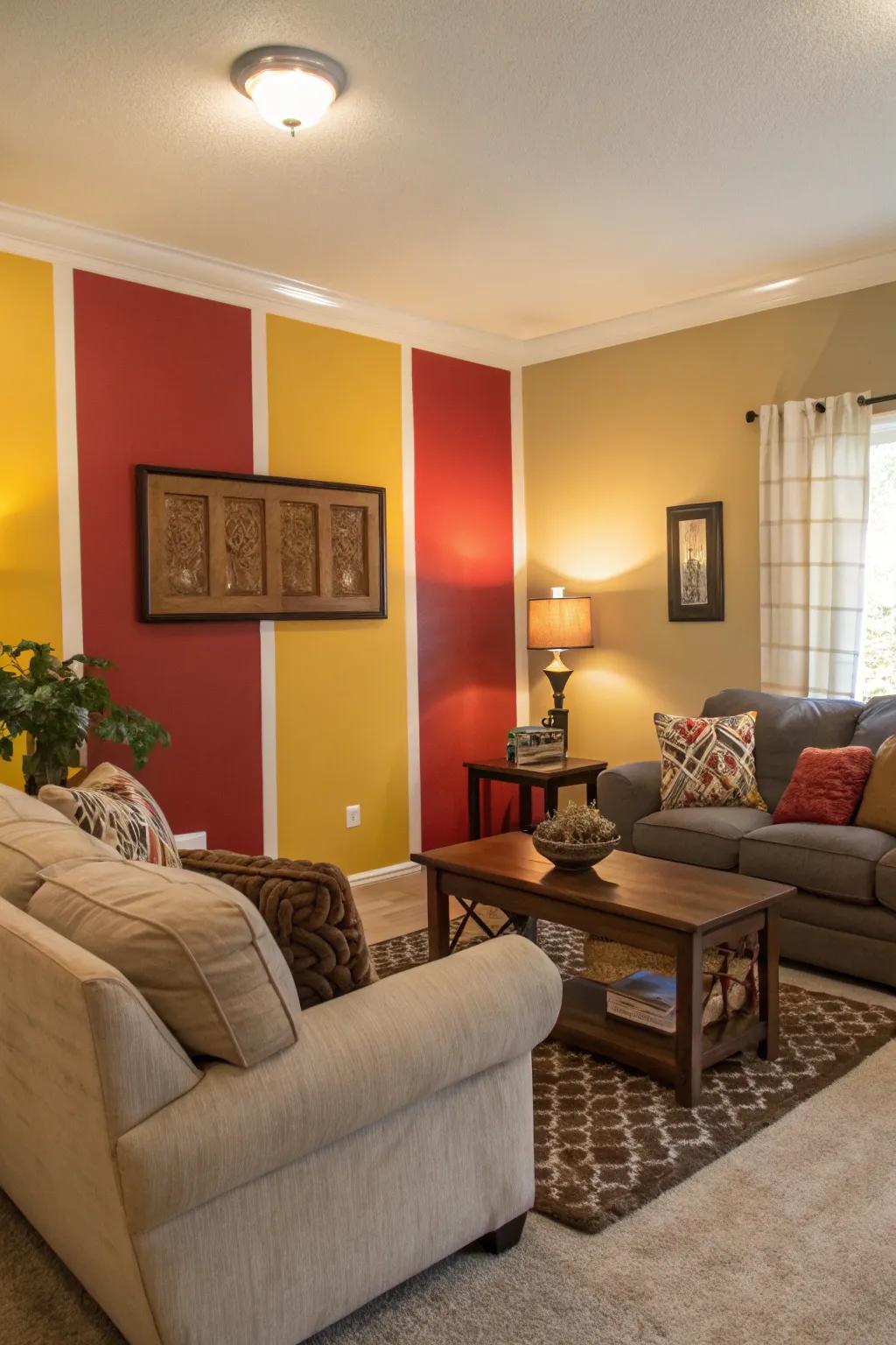 Hue blocking creates a modern and dynamic aesthetic.