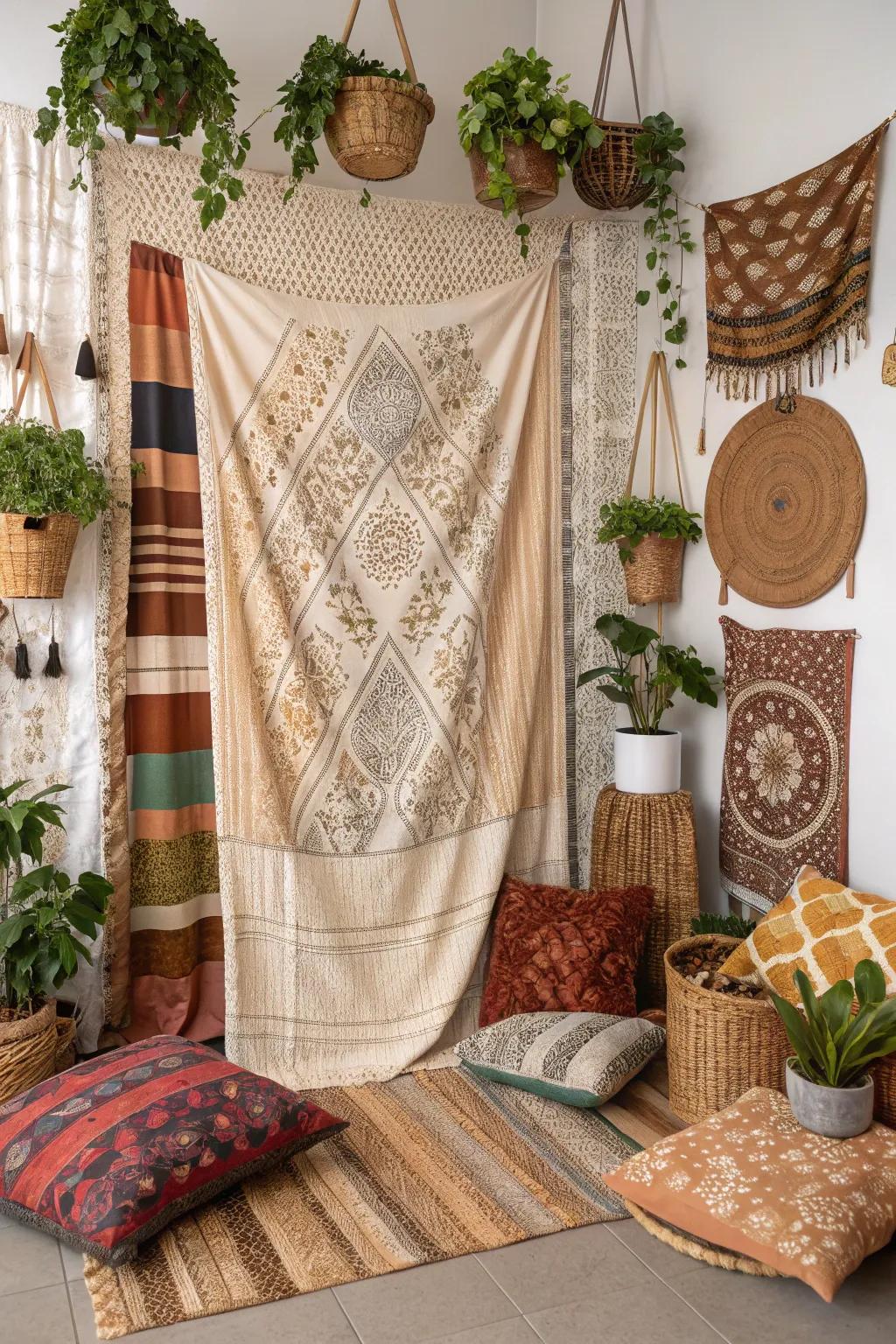 Patterned fabrics provide a rich and textural photo experience.