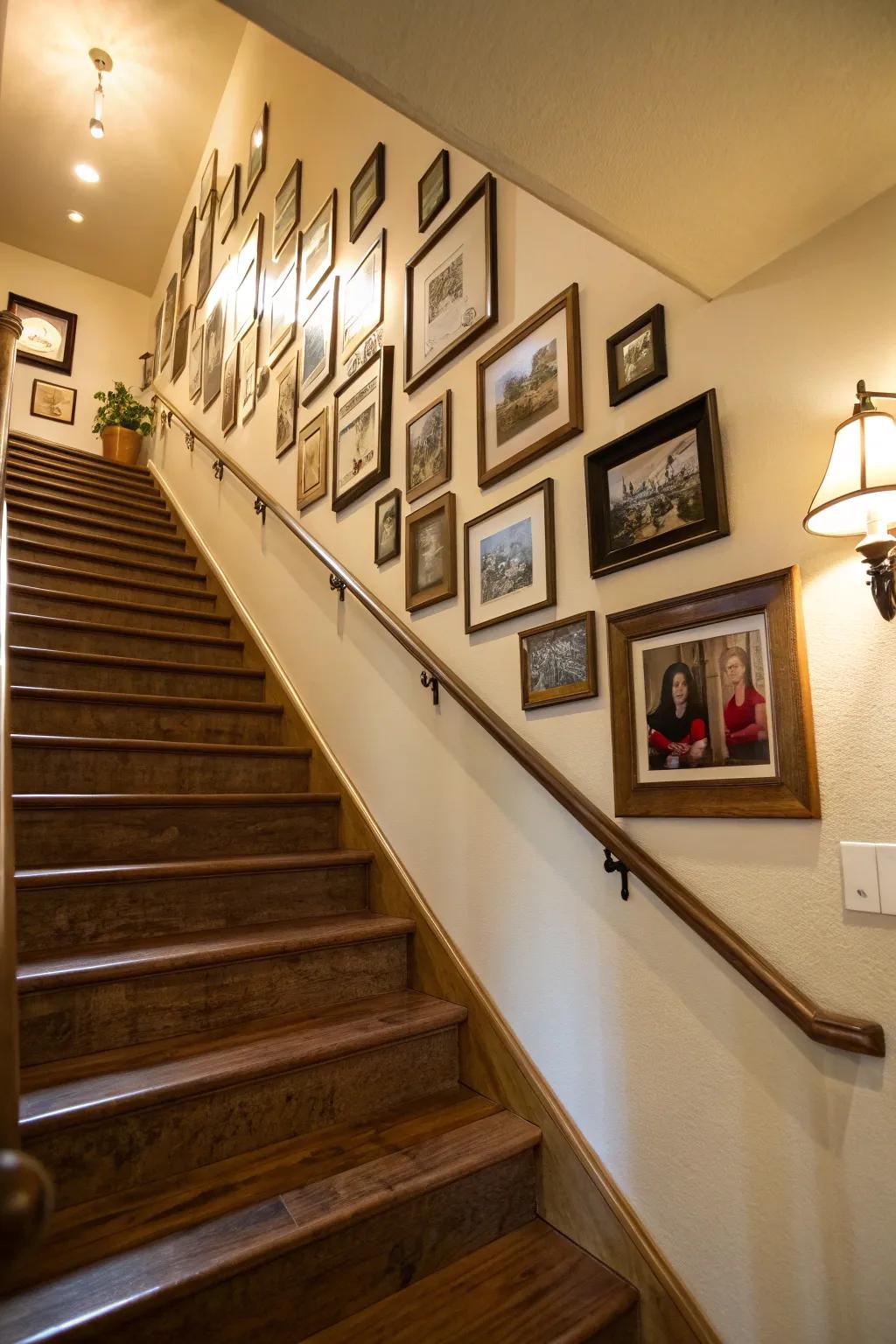 A staircase wall beautifully tells your life&rsquo;s story.