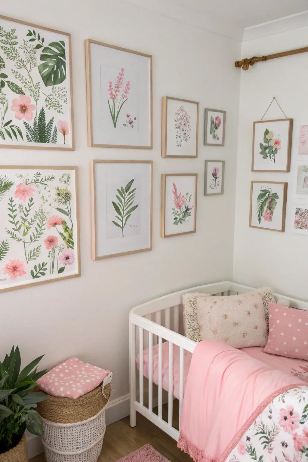 Natural prints bring a peaceful element to the nursery.