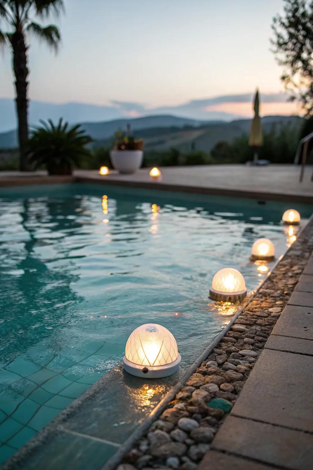 In-pool lighting renders your pool a nighttime celebrity.