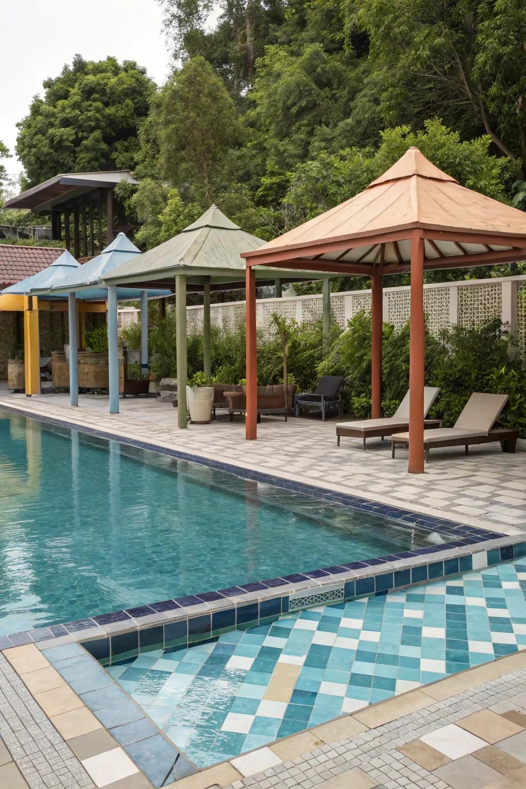 Color matching creates a seamless and cohesive poolside look.
