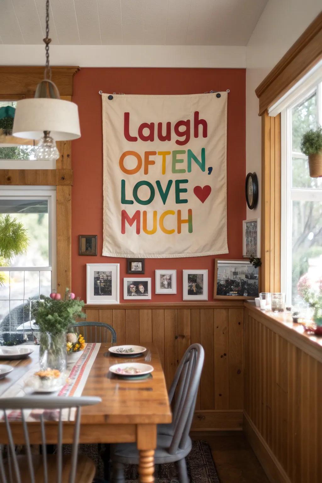Family sayings make heartfelt home statements.