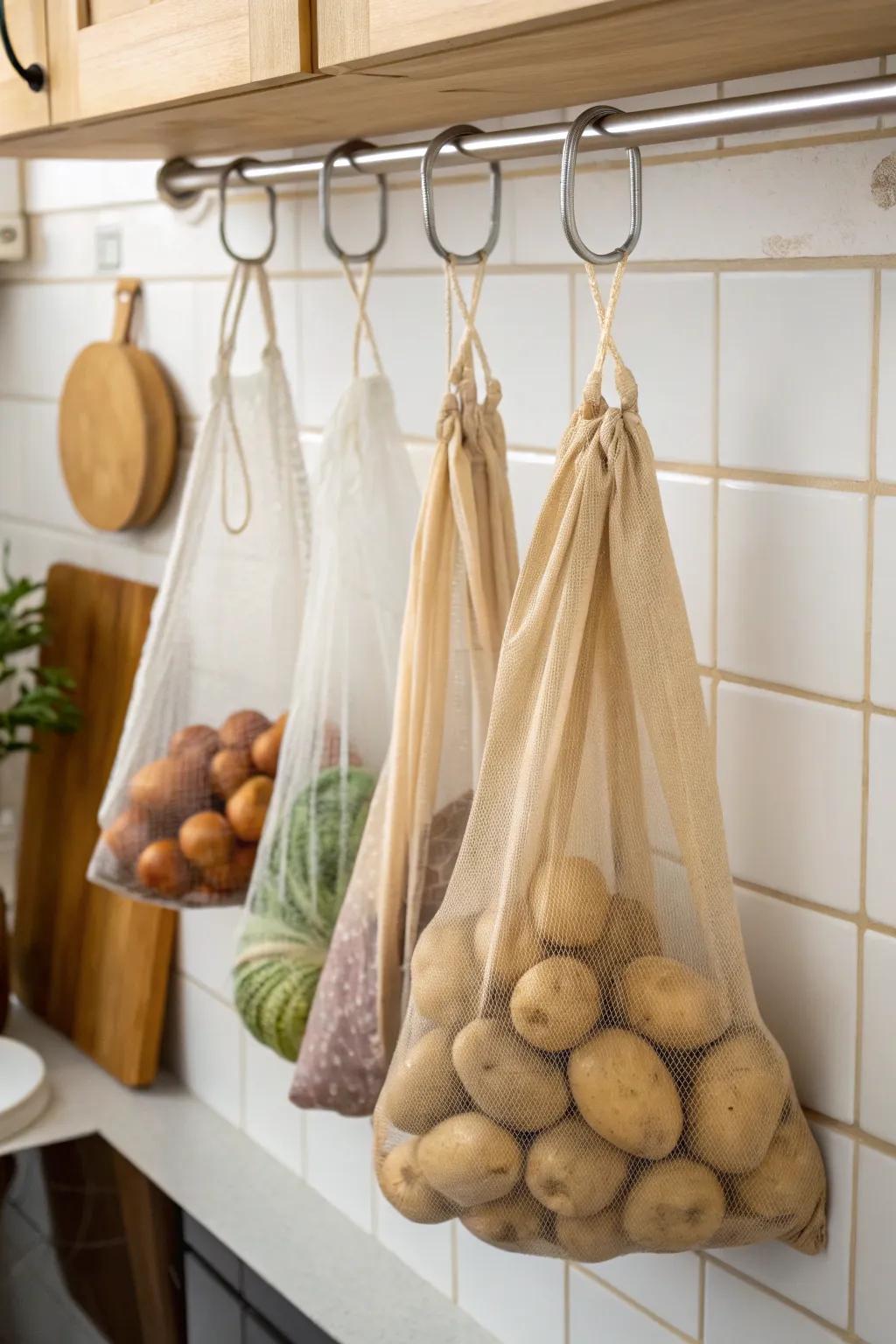Eco-conscious bags for sustainable potato storage.