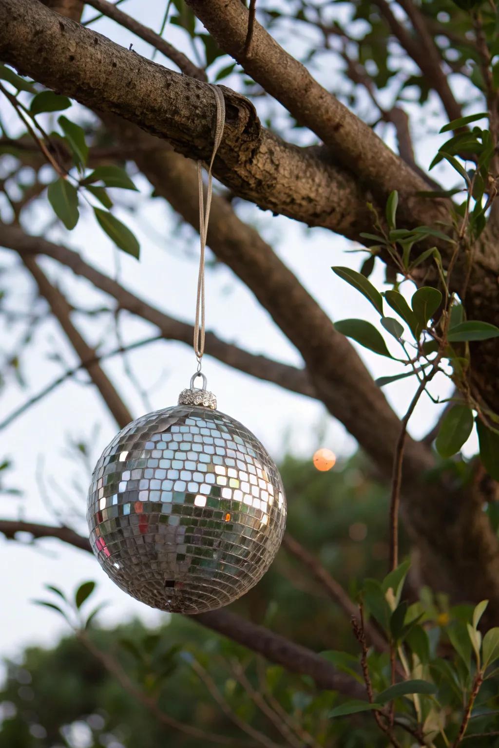 Shimmering sequin discs, adding a touch of sparkle to holiday decorations.