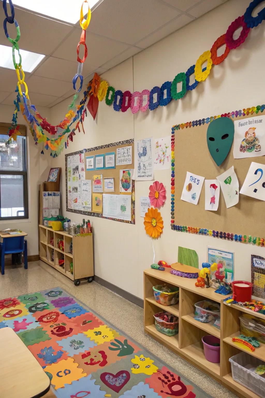 DIY decorations made by children that contribute a personal feel.