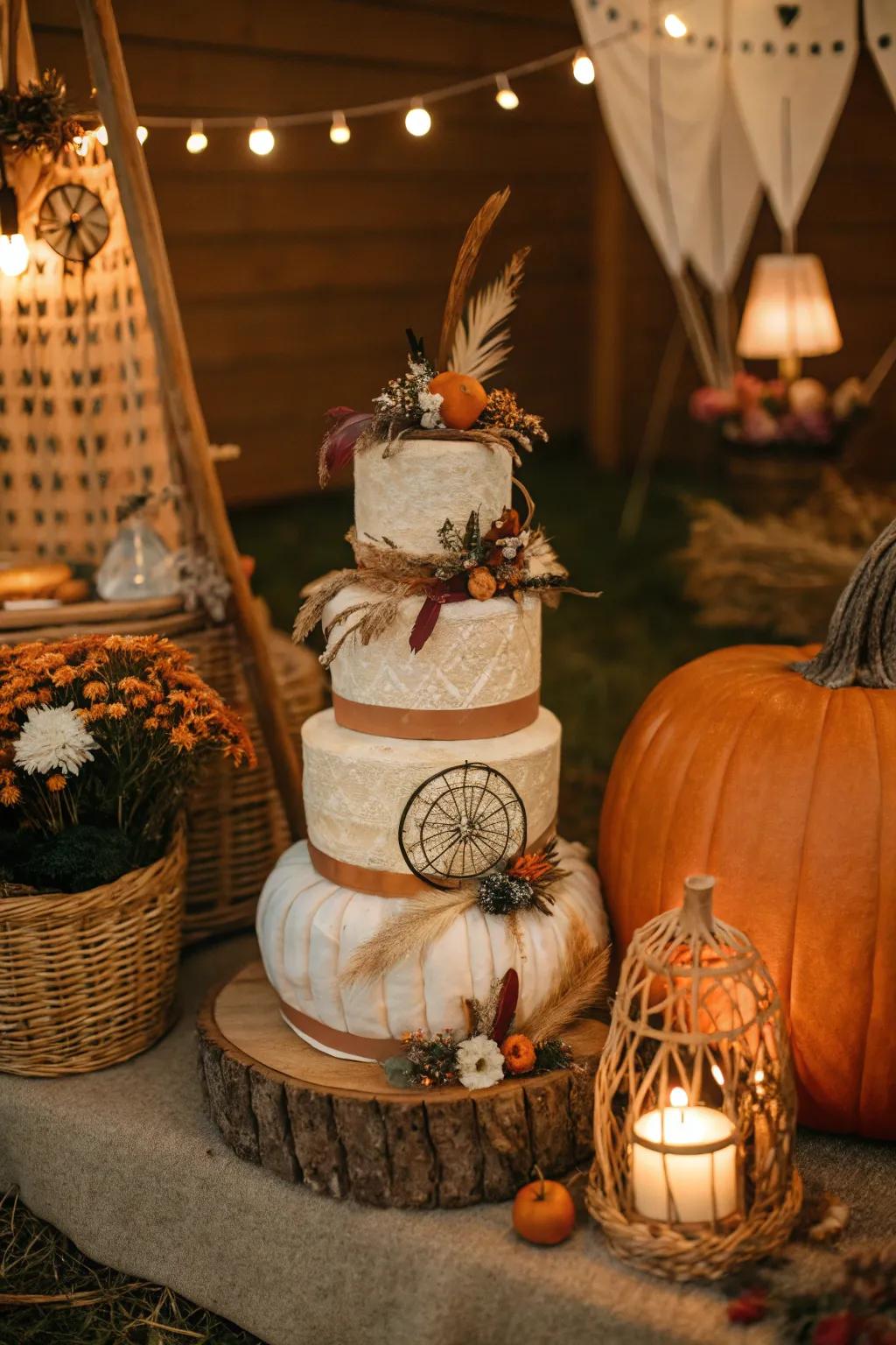 Unconventional gourd diaper designs include a free-spirited feel to each gathering.