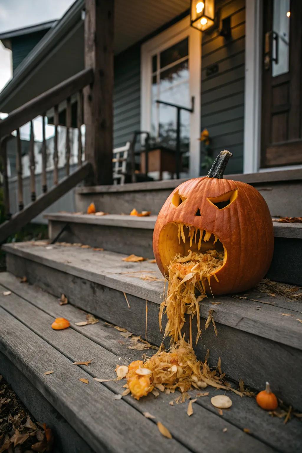 A wig gourd adds a humorous twist to your Halloween decor.