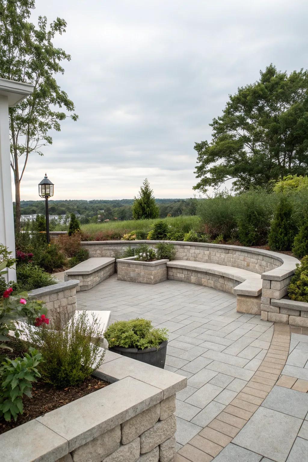 Seating walls add style.