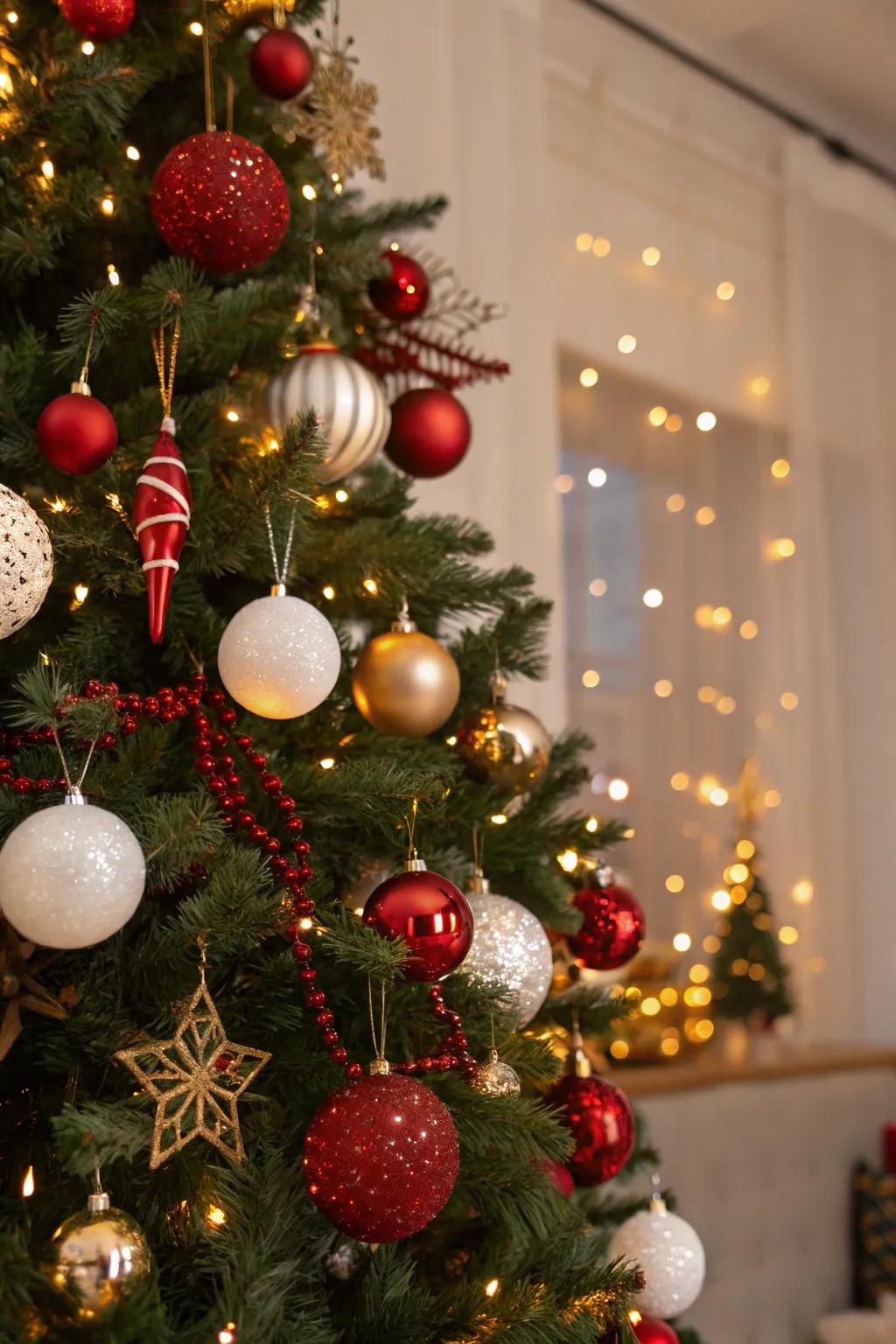 An eclectic mix of ornaments highlights personal style.