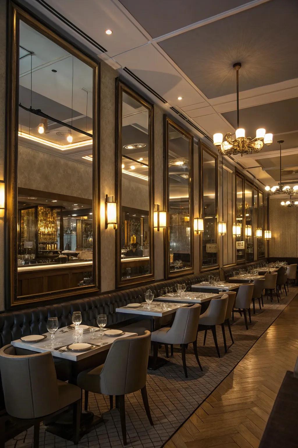 Reflectors enhance area and light in design.