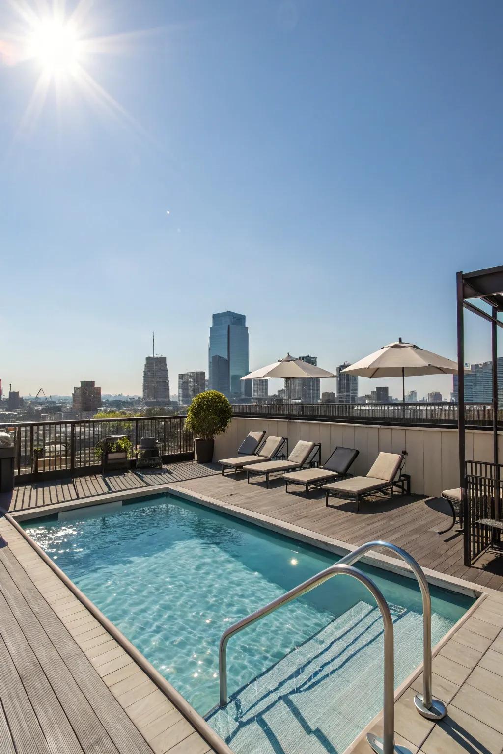 A luxurious rooftop pool for relaxation.