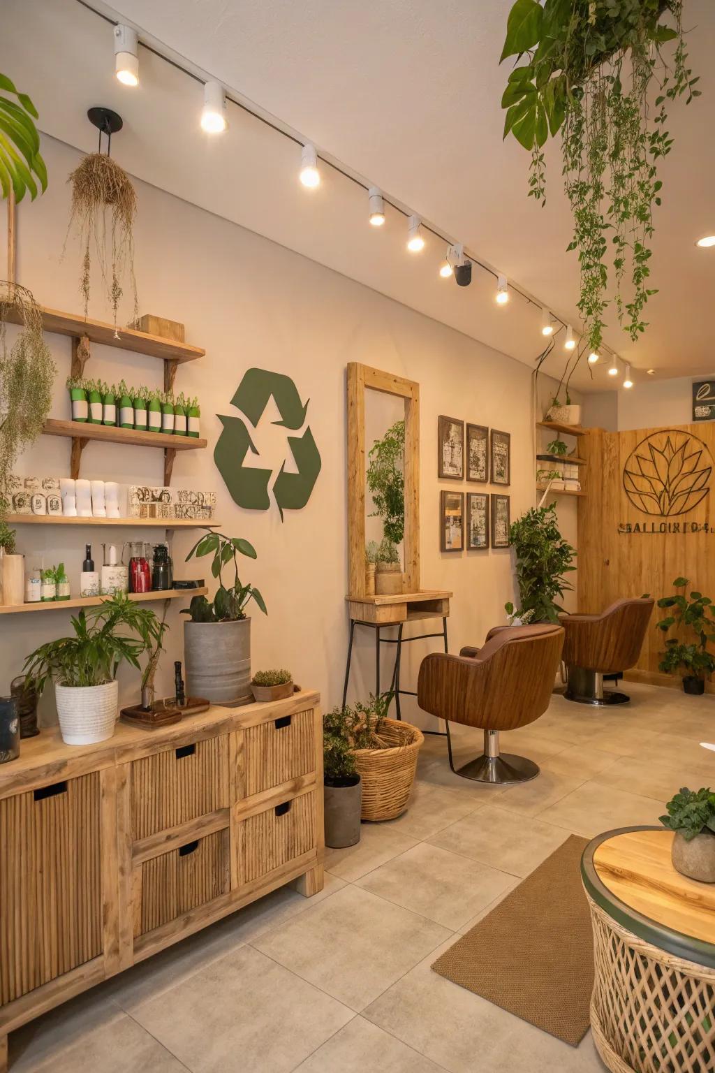 Eco-conscious accents showing modern values.