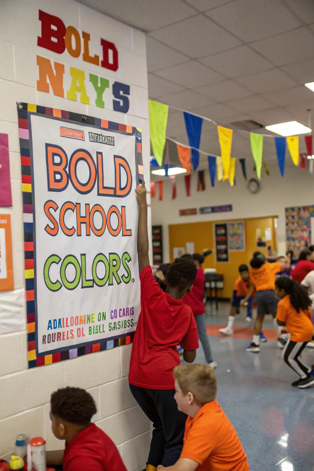Poster that showcases school colors.