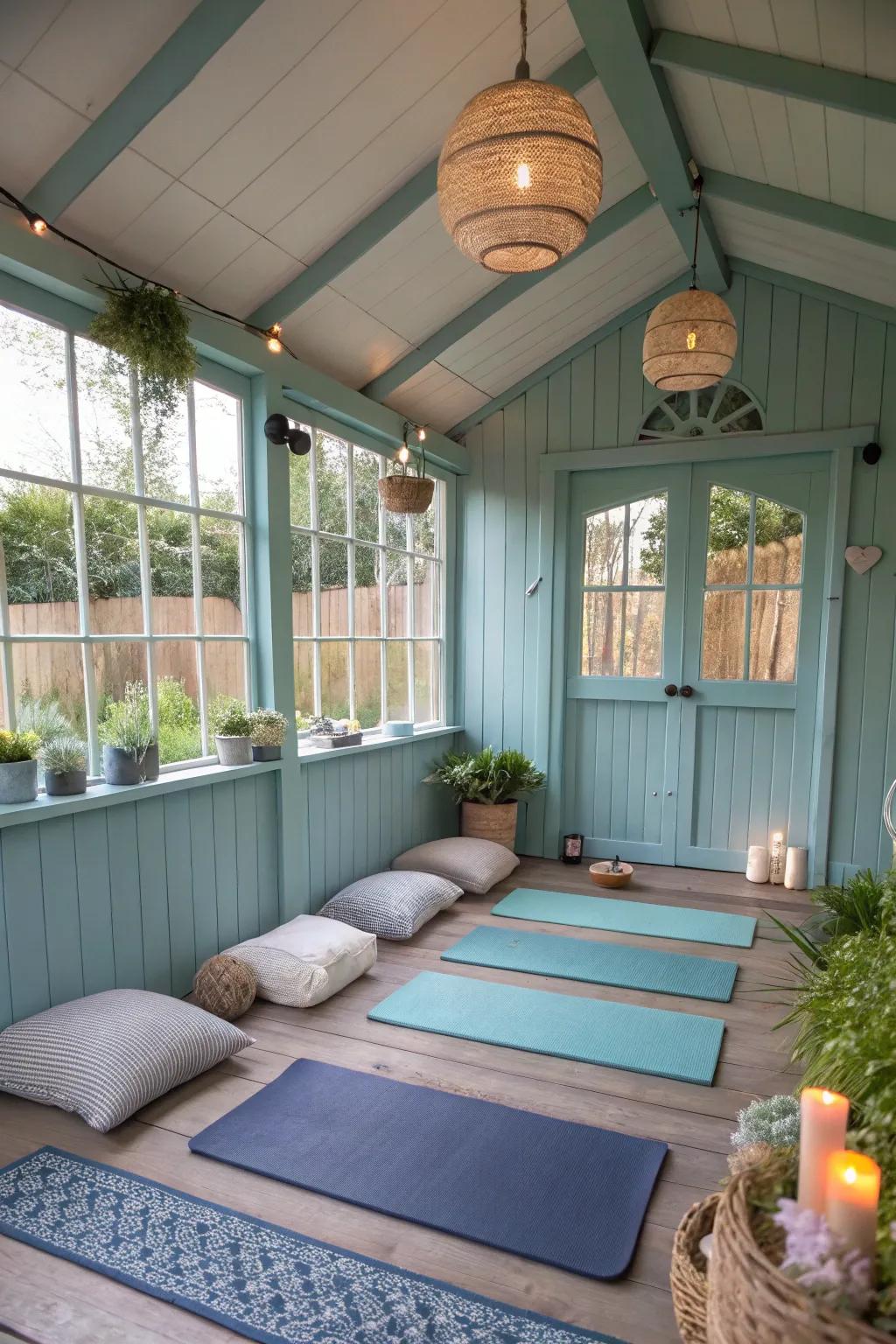 A tranquil yoga space for serene practice.