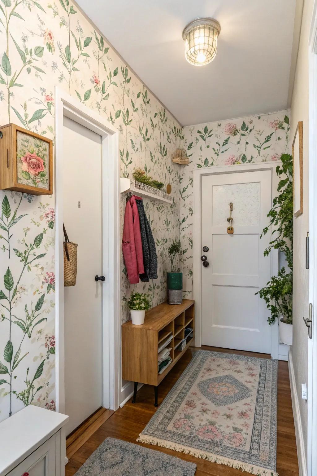 Removable wallpaper adds color with ease.