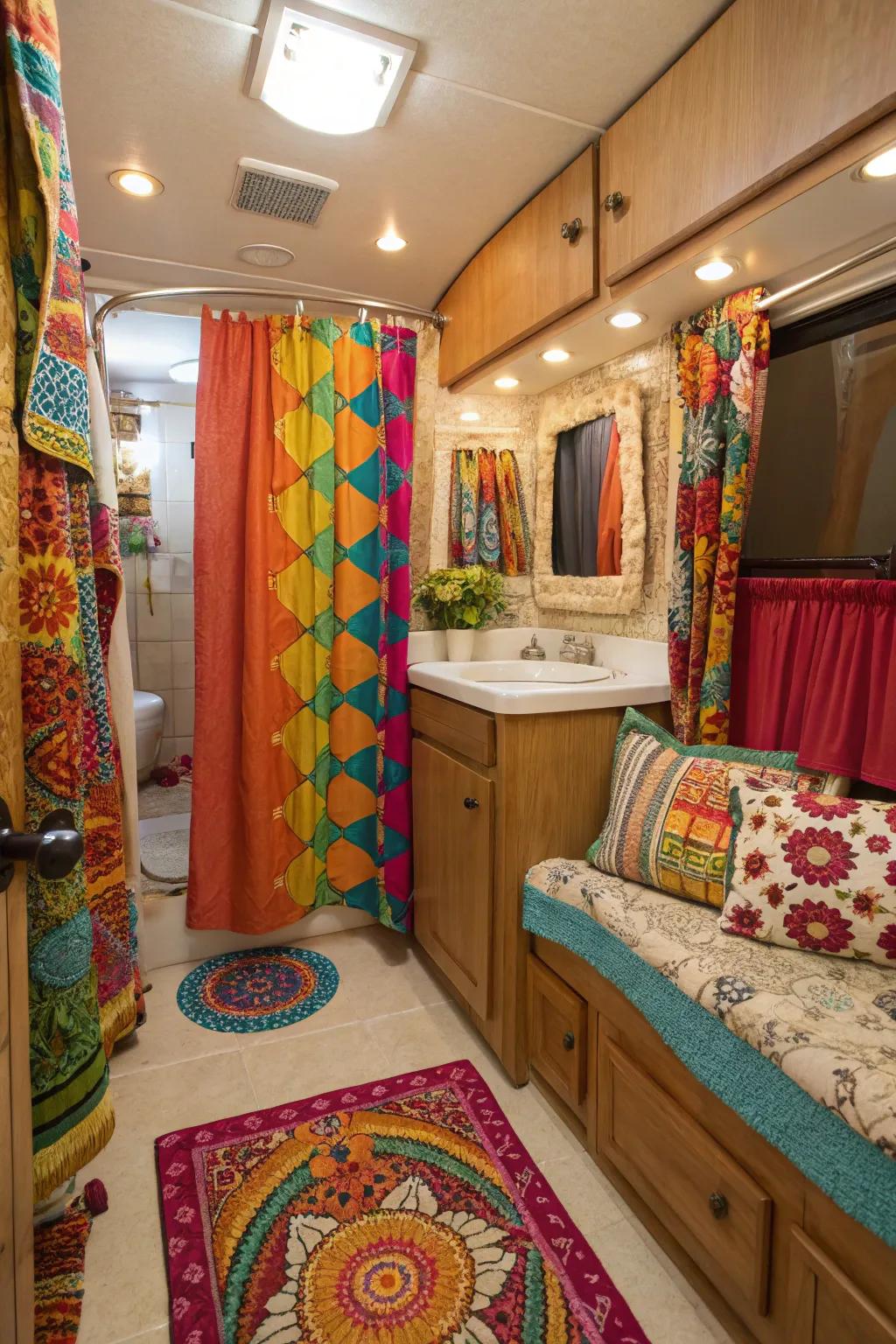Textiles add personality and color to your bathroom.
