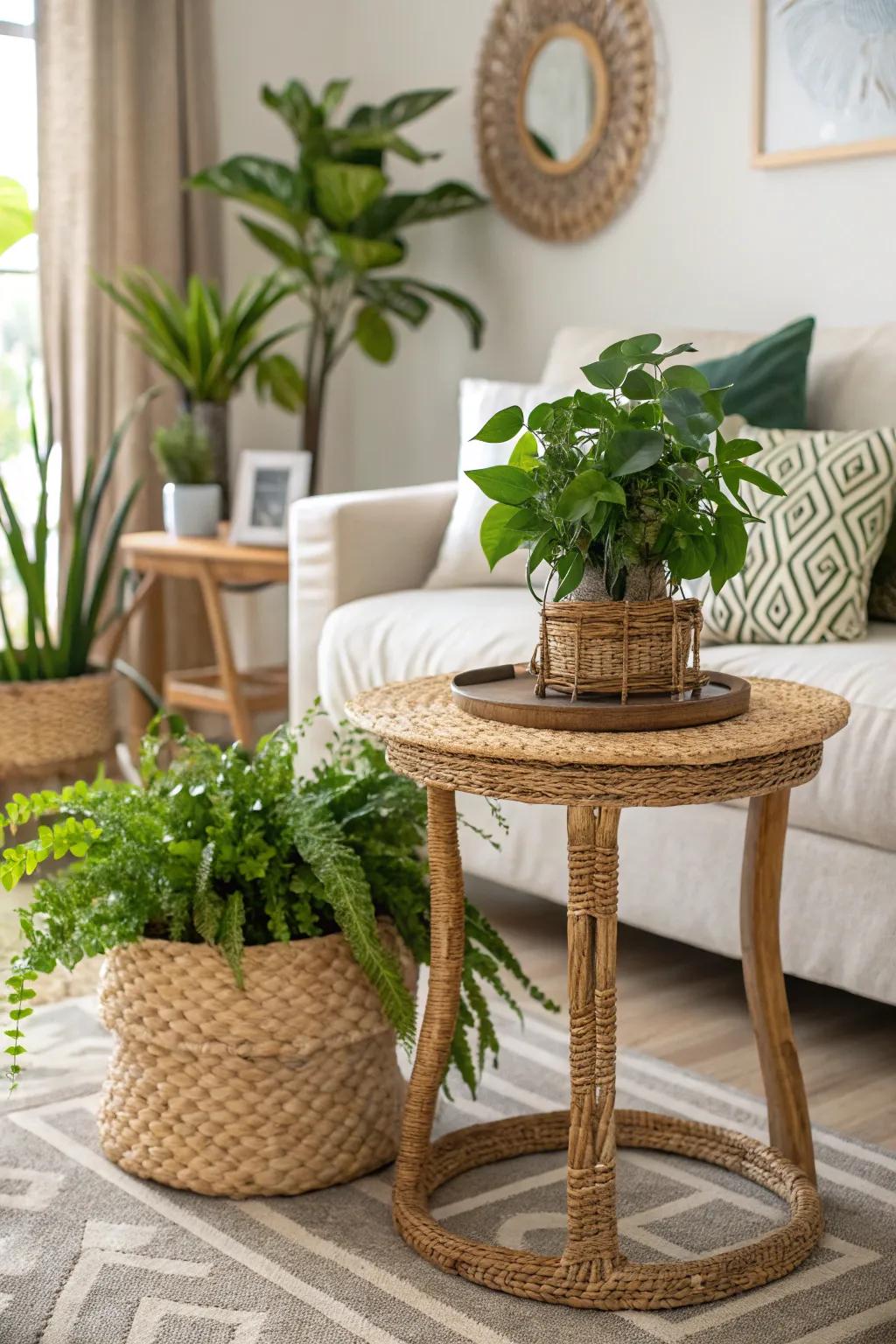 Renewable materials blend design with ethical practice.