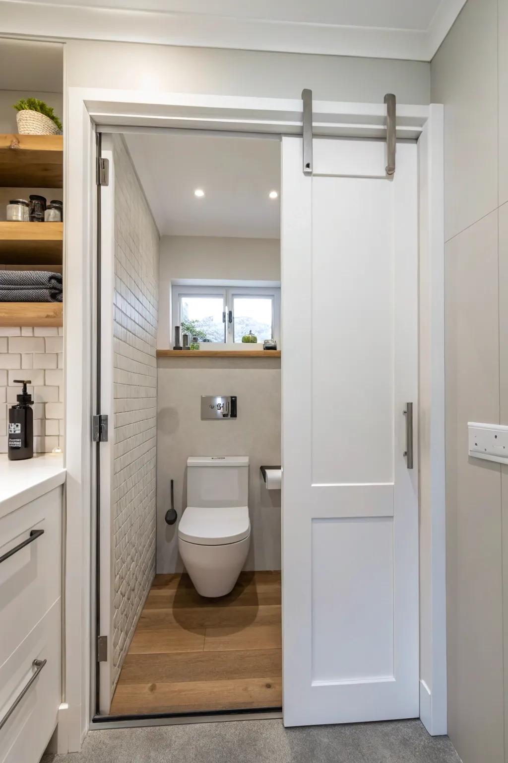 Pocket doors are perfect for space efficiency.