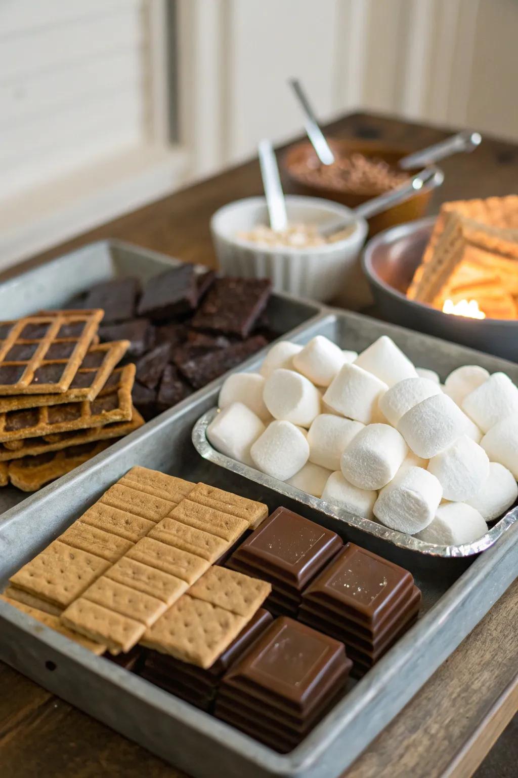 A fun s'mores station for all ages.