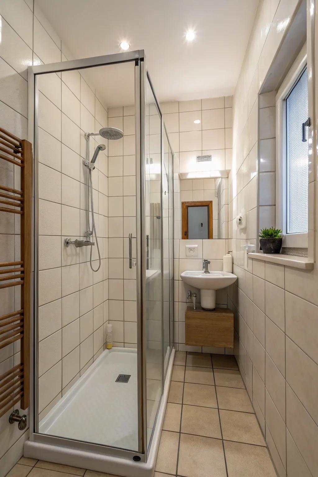 Open shower screens create a seamless and open feel.
