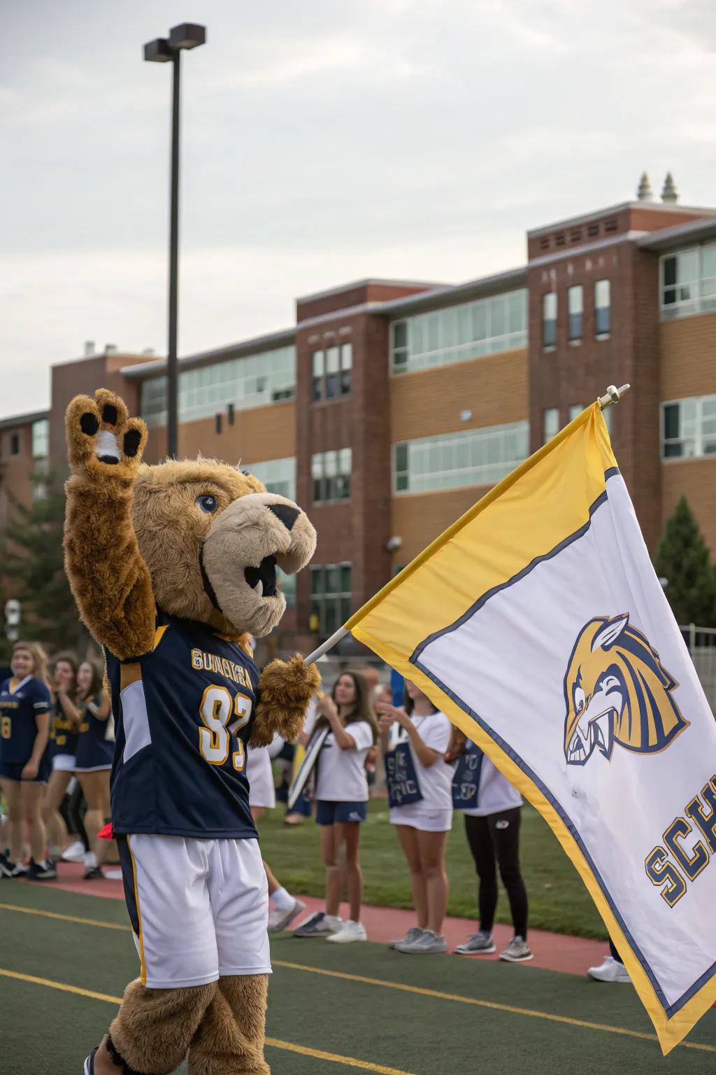 A school symbol sign that boosts team spirit and pride.