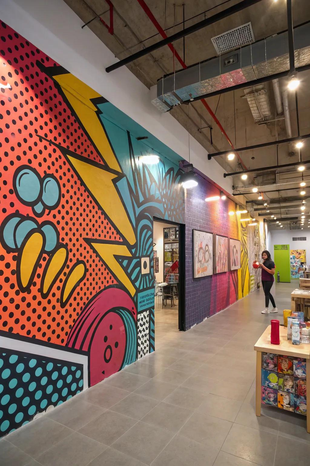 Pop art designs add vibrant boldness and energy.