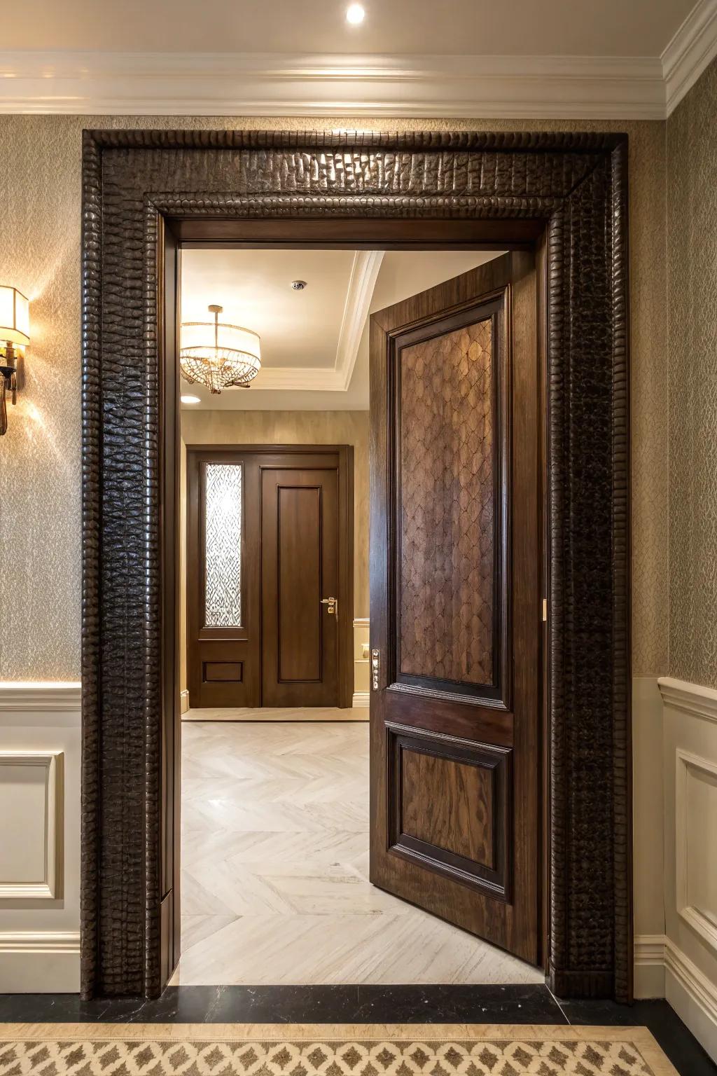 Contrasting textures producing dynamic visual engagement.