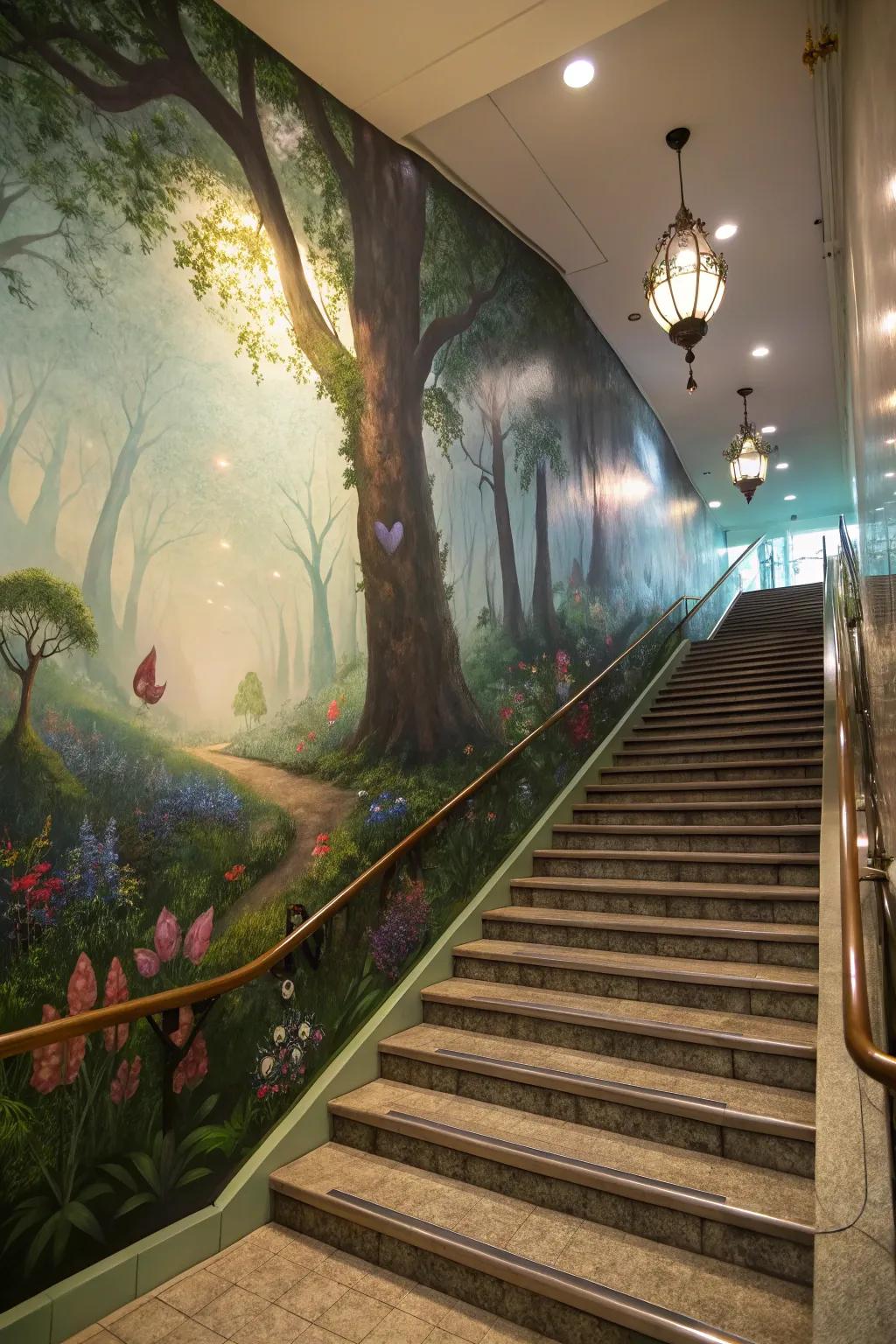 Step into a fairytale with a magical woods wall covering.