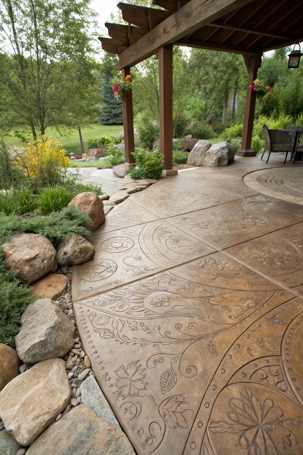 Organic accents add depth to this textured deck.