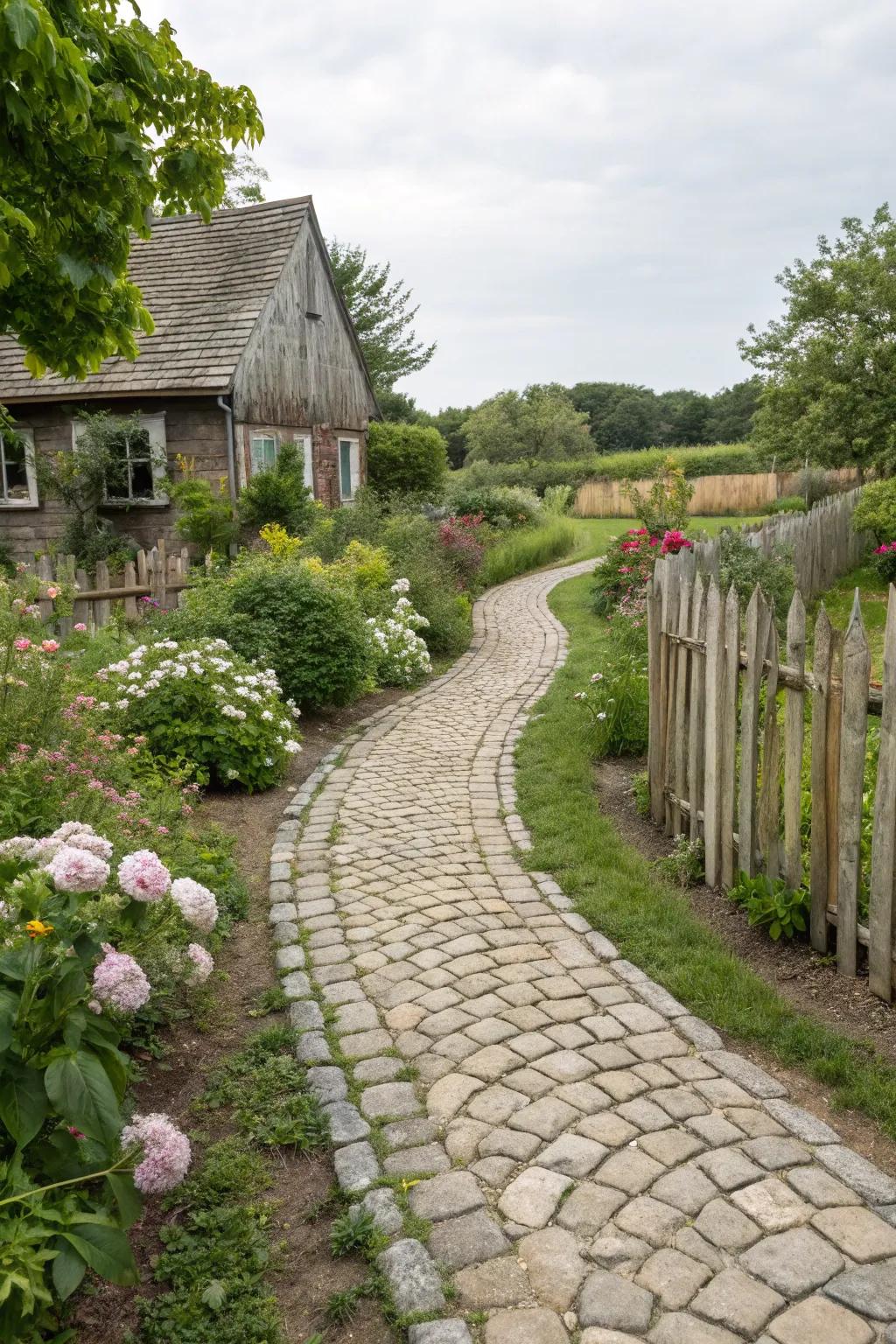 Embrace cozy charm with cobblestone designs.