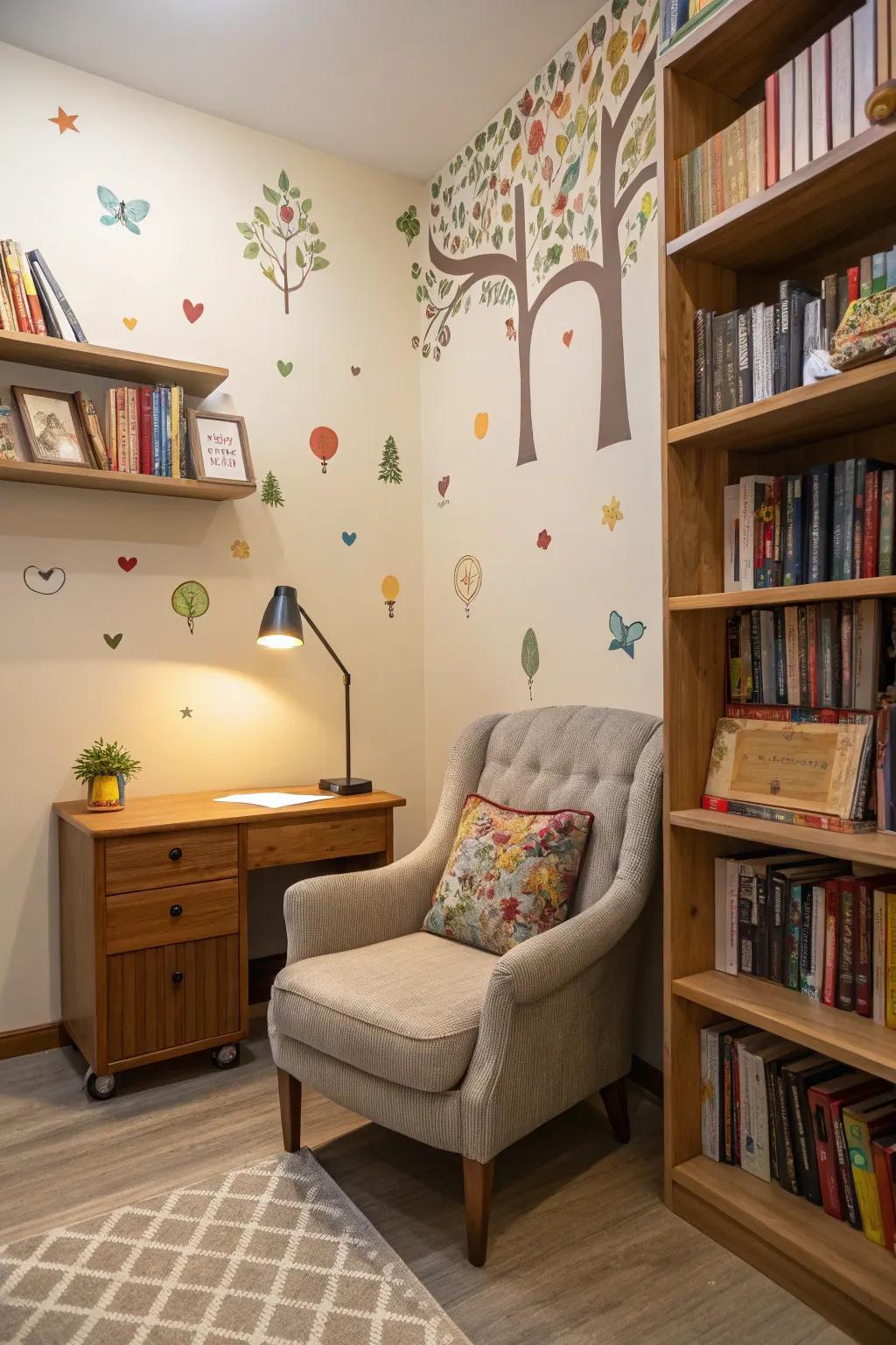 Elevate your study nook with uplifting decal designs.