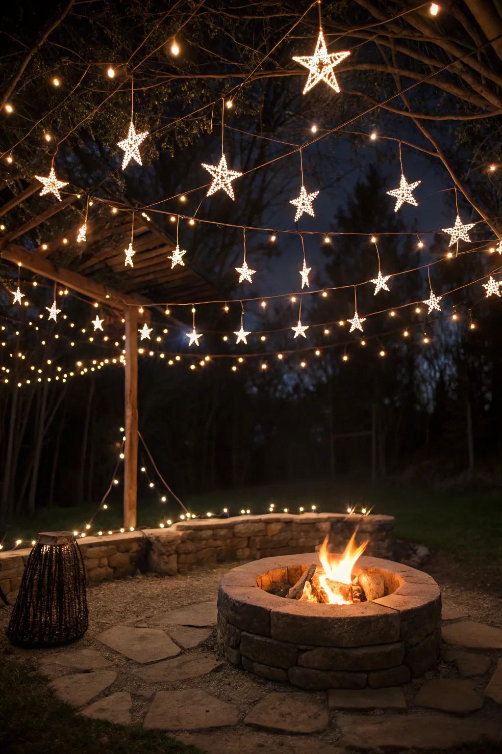 Pixie lights create a dreamy, starry sky illusion.