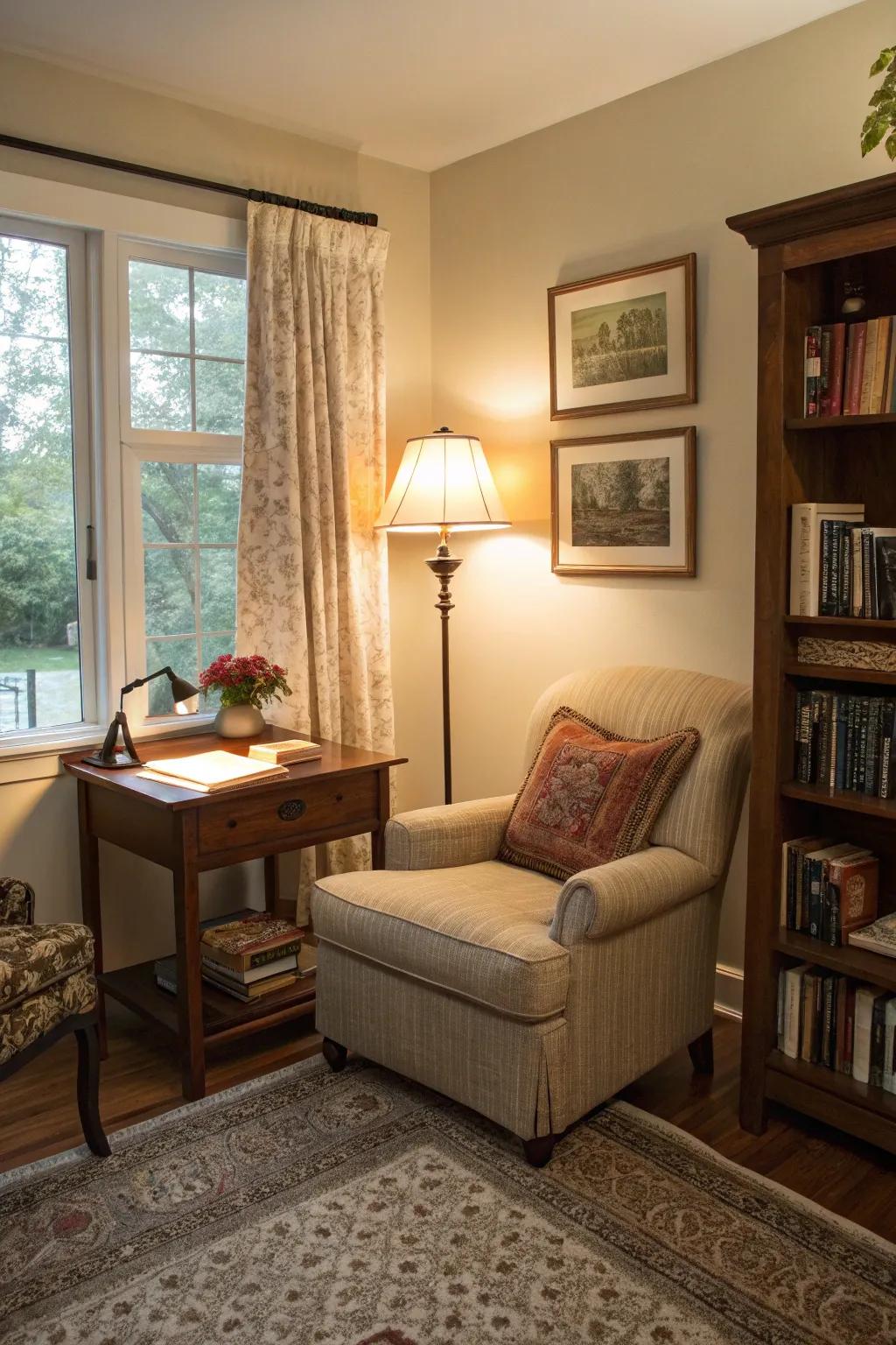 A quiet corner improves focus and attention.