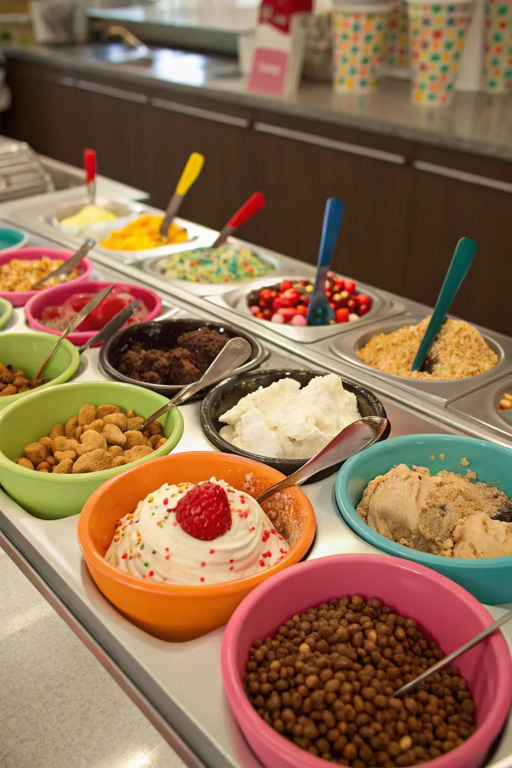 A fun and tasty ice cream sundae bar for dessert.