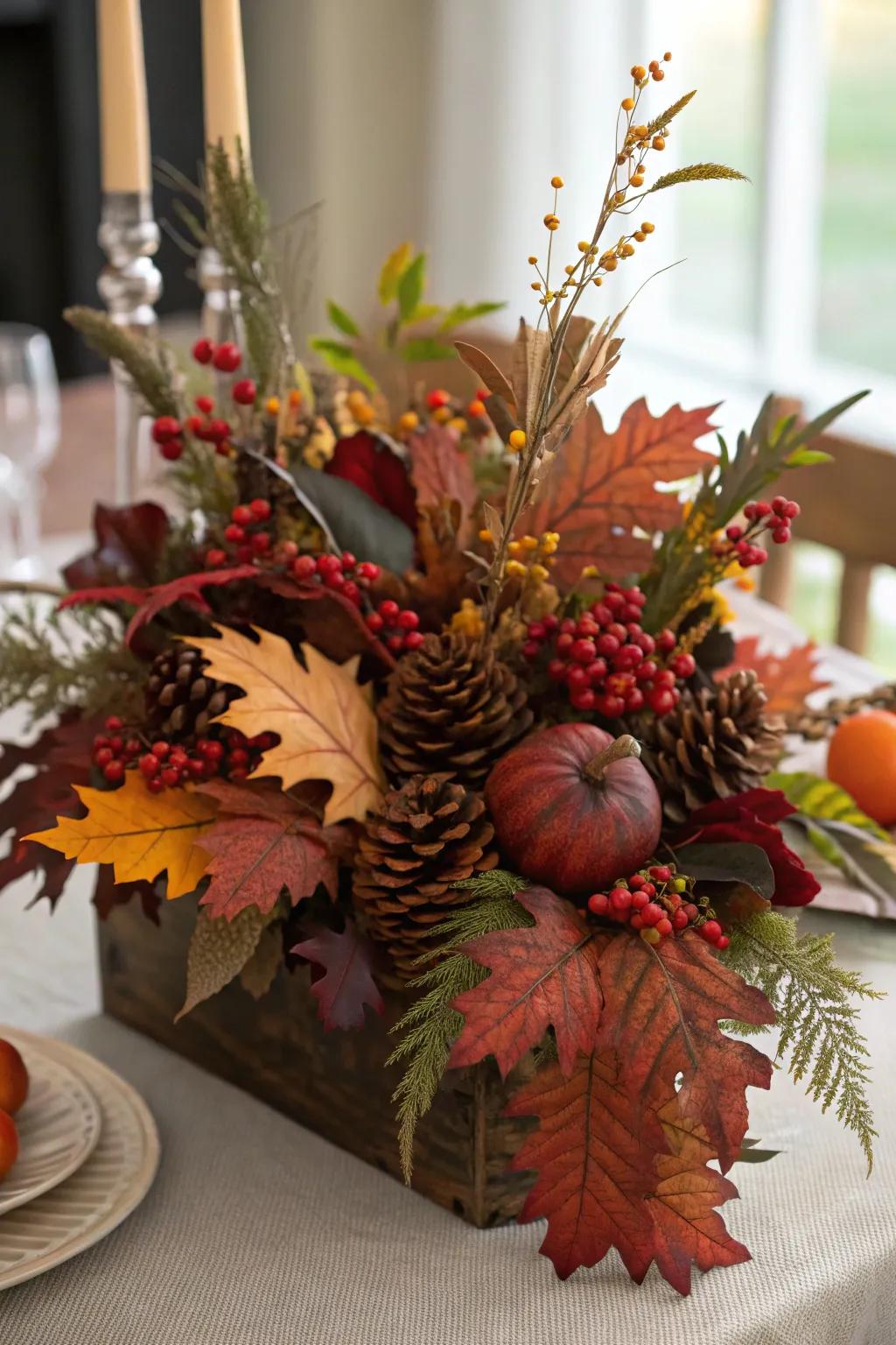 Mix different leaves for interest and depth.